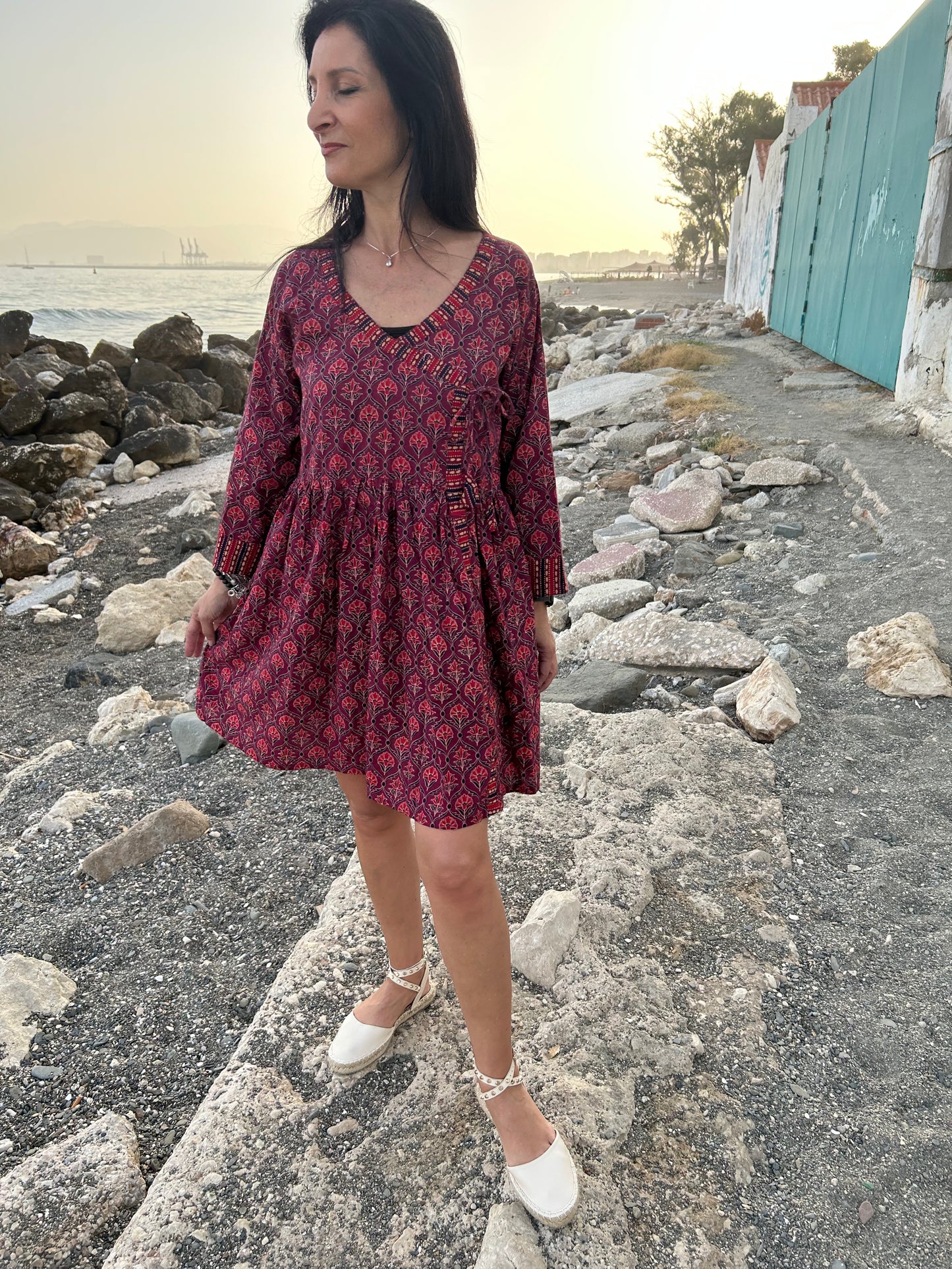 Maroon boho tunic