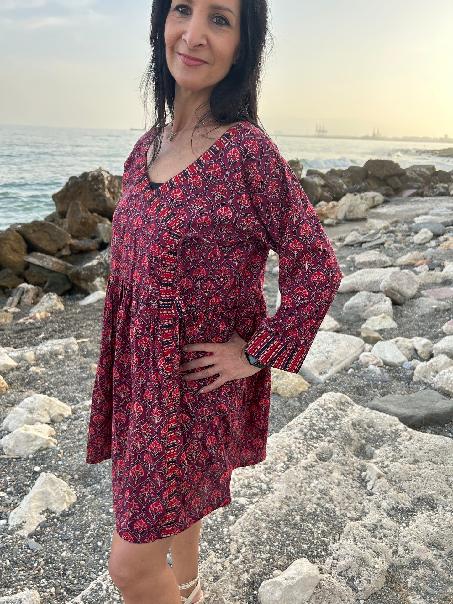 Maroon boho tunic