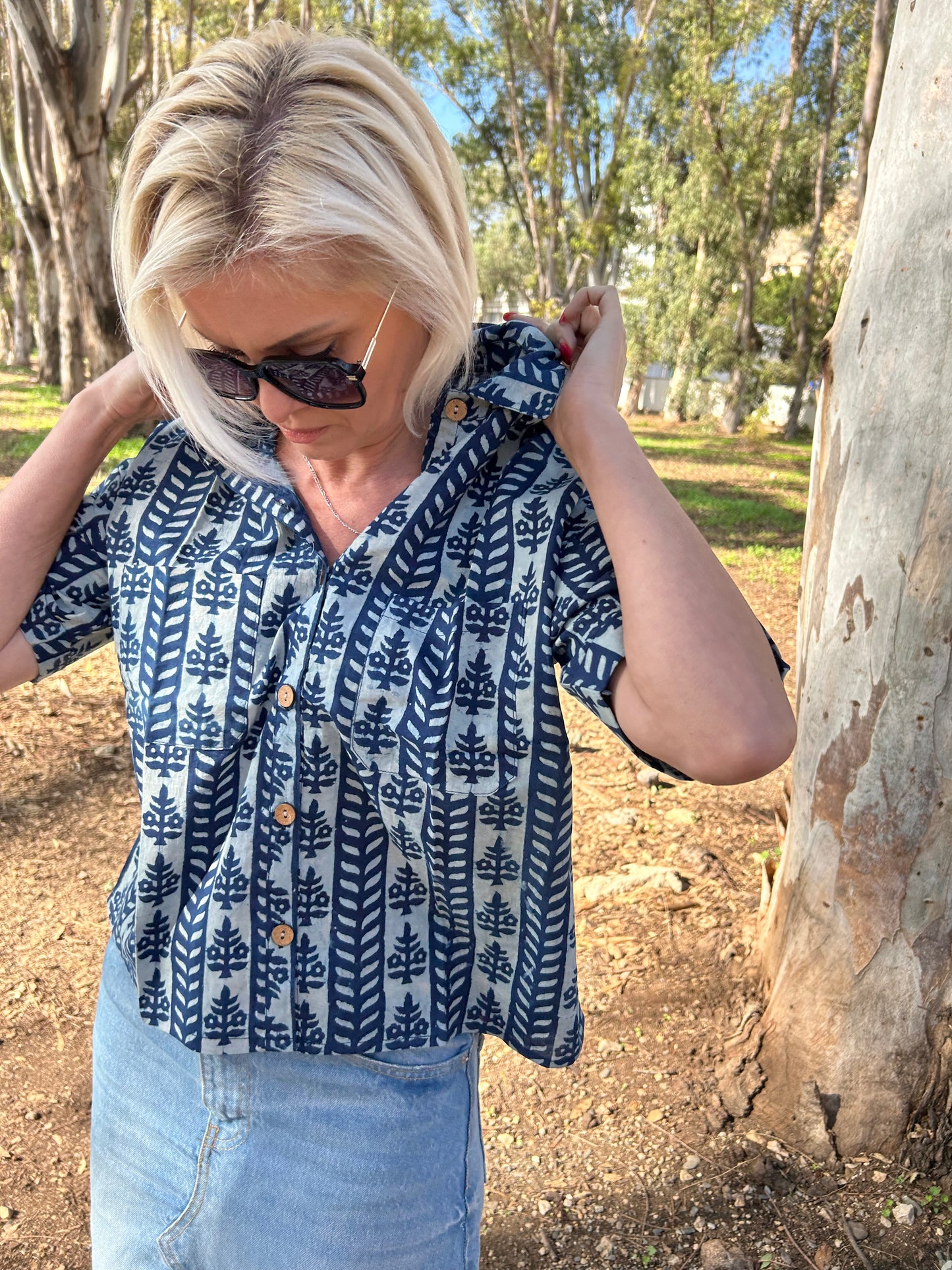 Indigo Organic Cotton crop Shirt