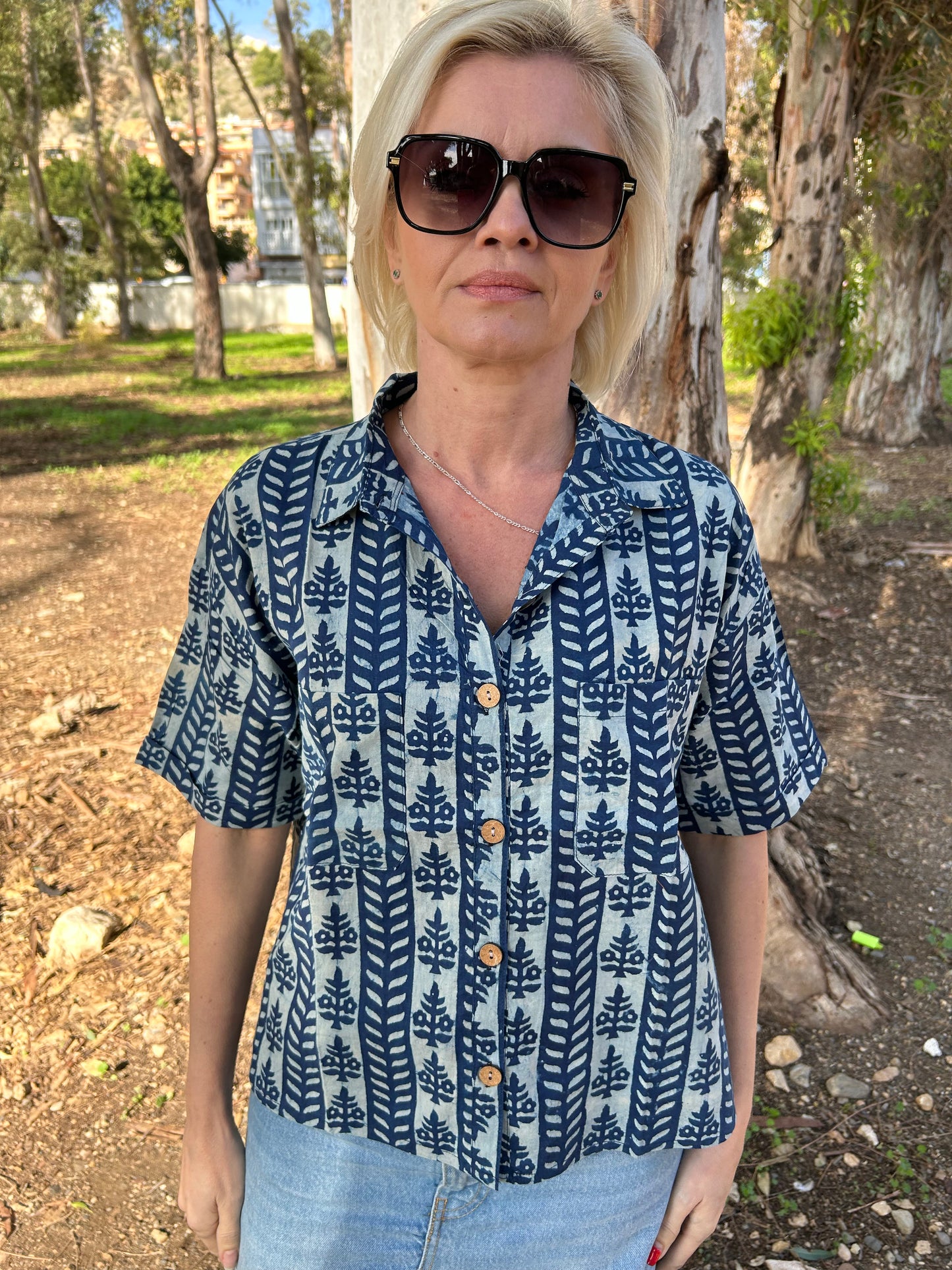 Indigo Organic Cotton crop Shirt