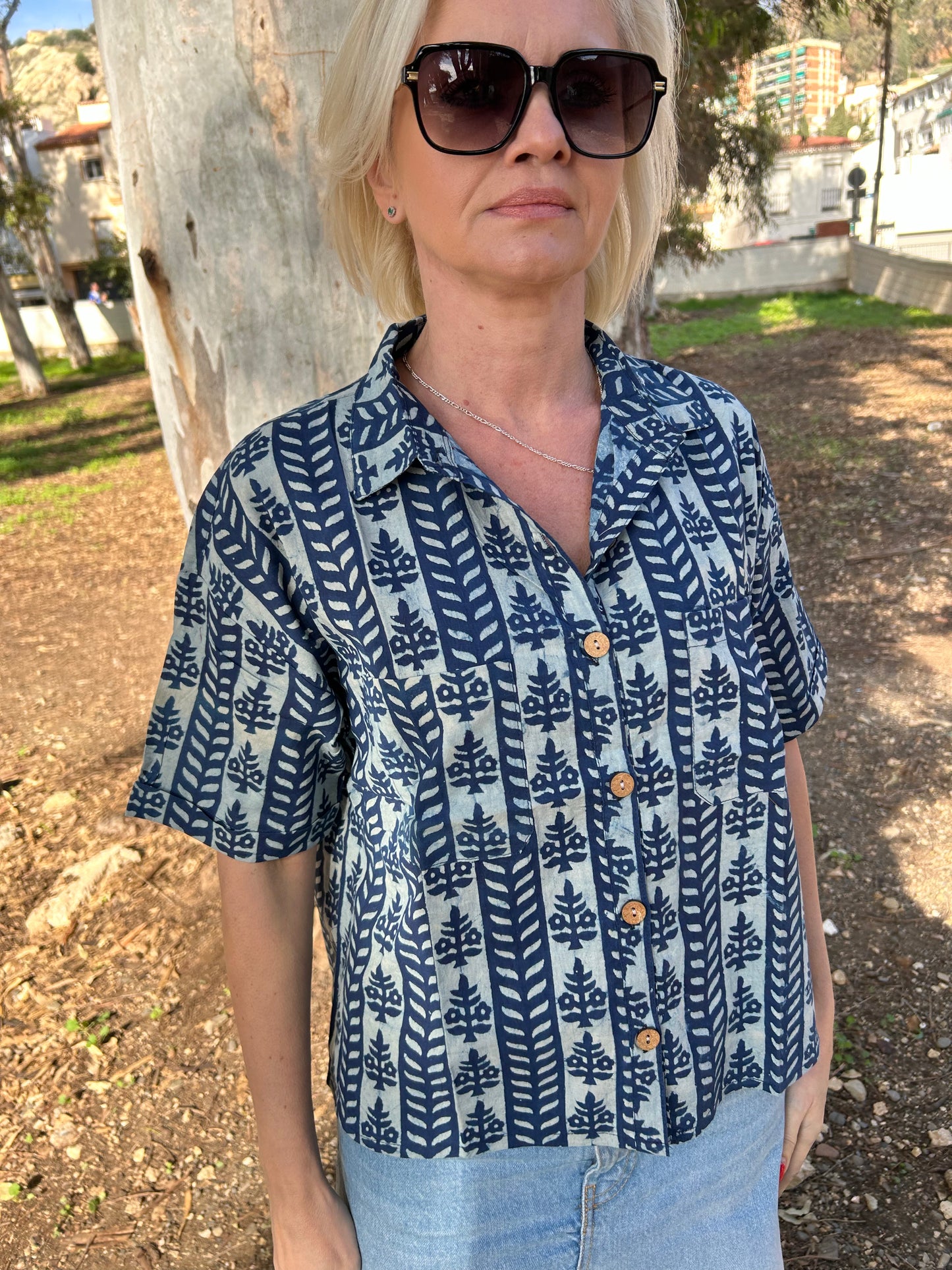 Indigo Organic Cotton crop Shirt