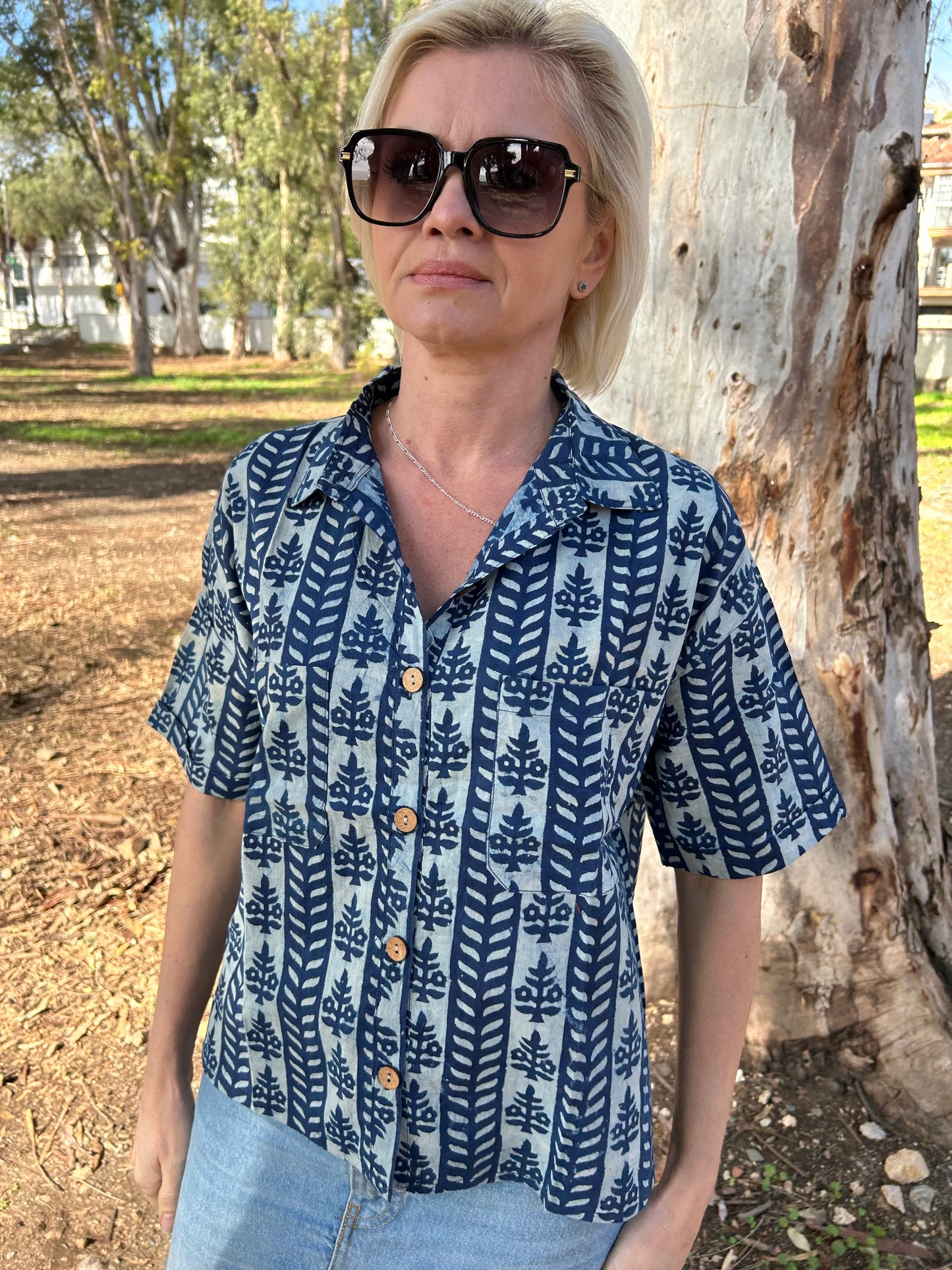 Indigo Organic Cotton crop Shirt