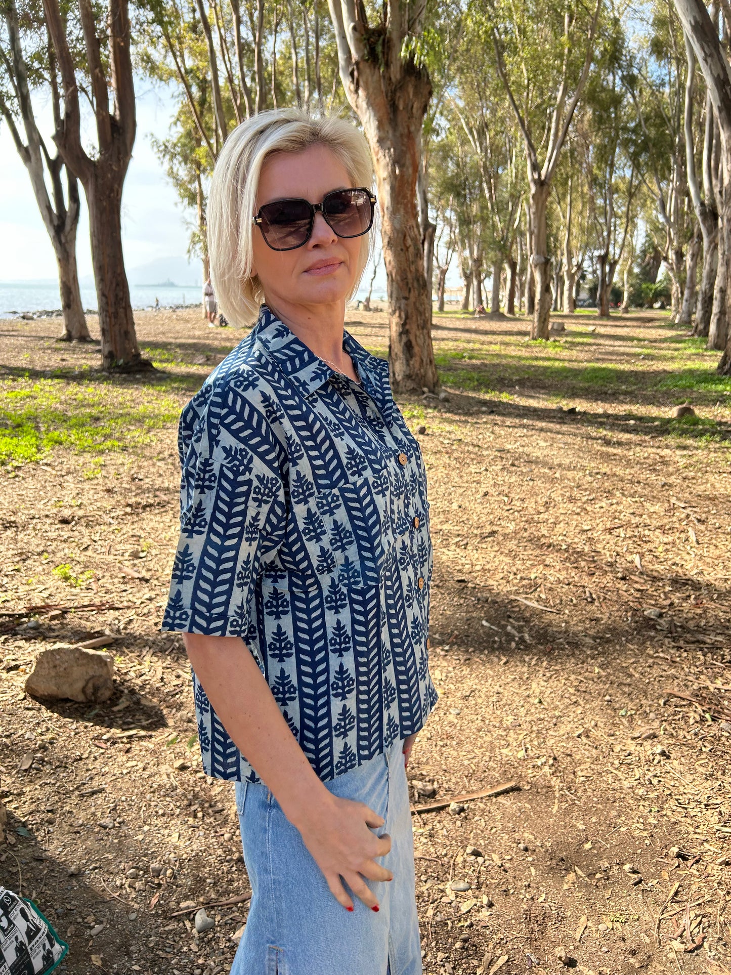 Indigo Organic Cotton crop Shirt