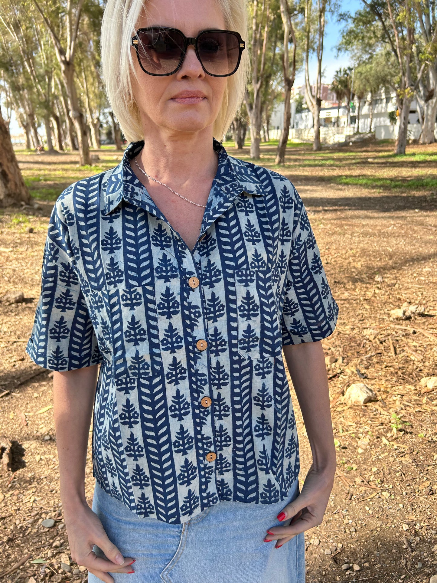 Indigo Organic Cotton crop Shirt