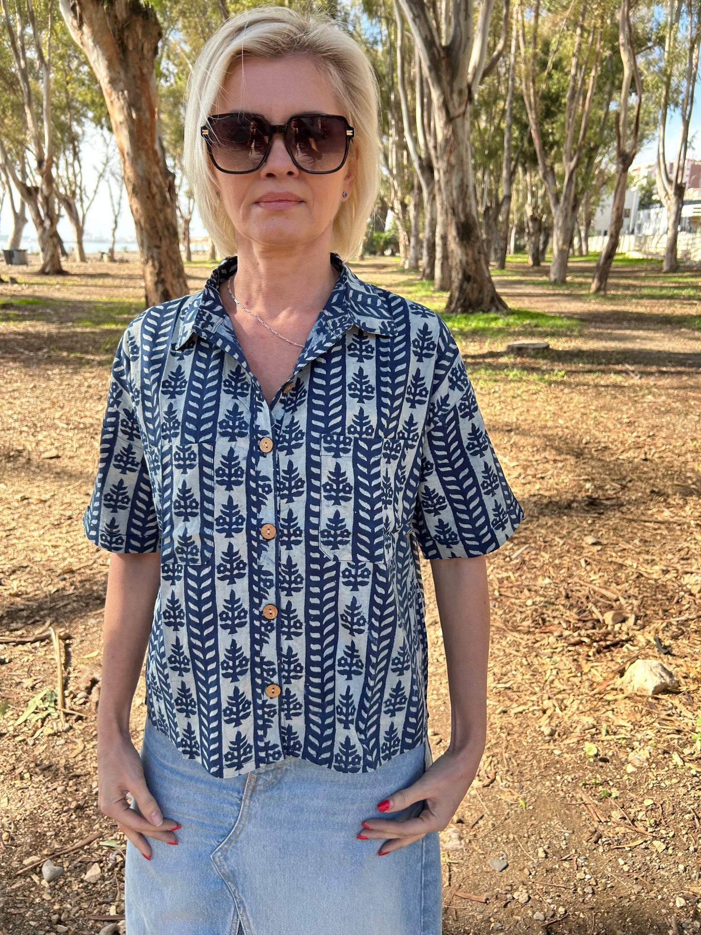 Indigo Organic Cotton crop Shirt