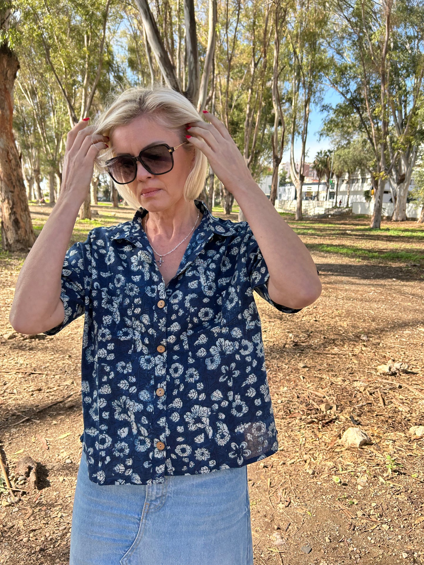 Indigo Organic Cotton crop Shirt