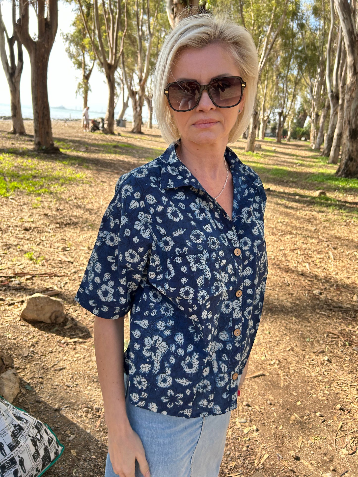 Indigo Organic Cotton crop Shirt