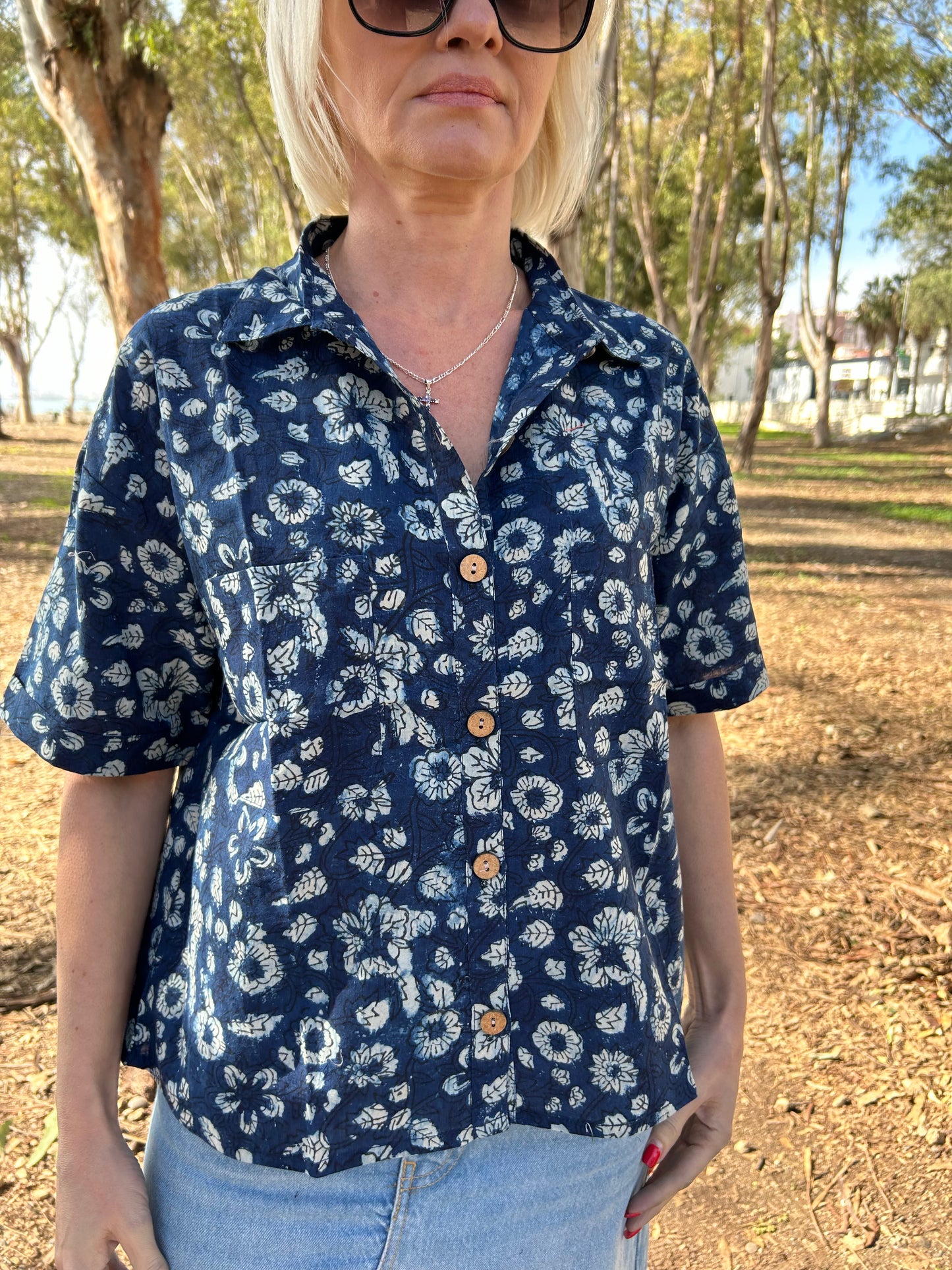 Indigo Organic Cotton crop Shirt