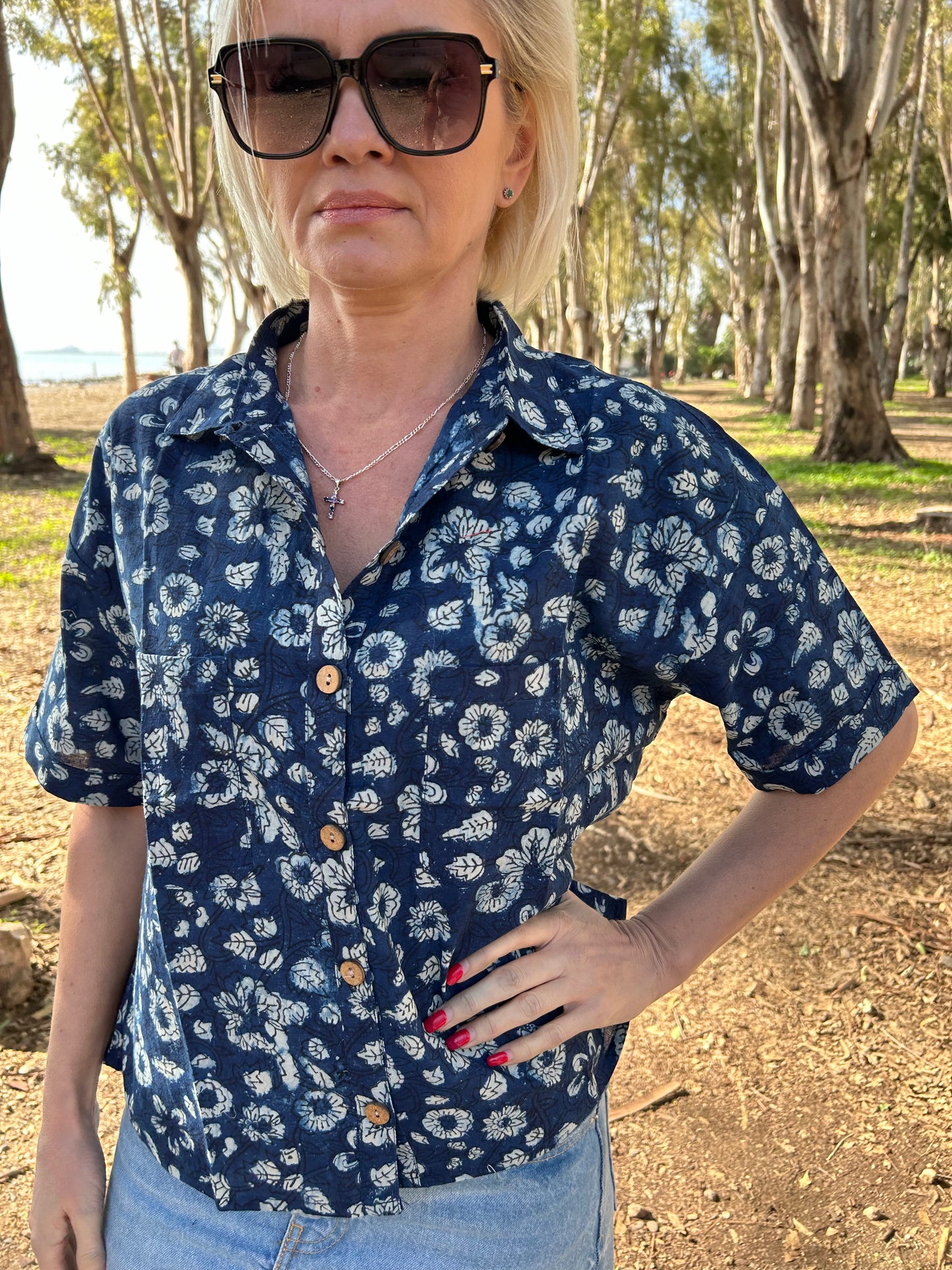 Indigo Organic Cotton crop Shirt