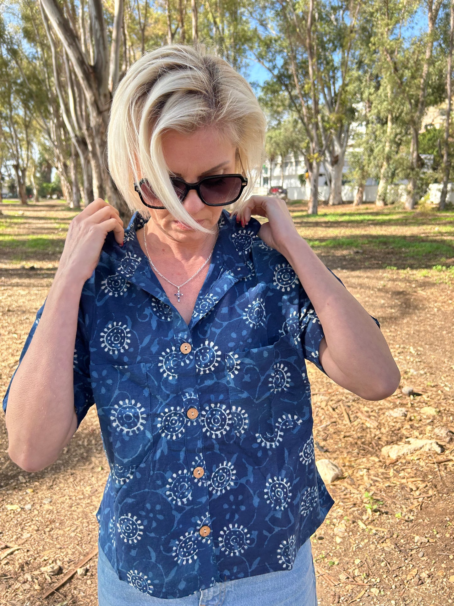 Indigo Organic Cotton crop Shirt