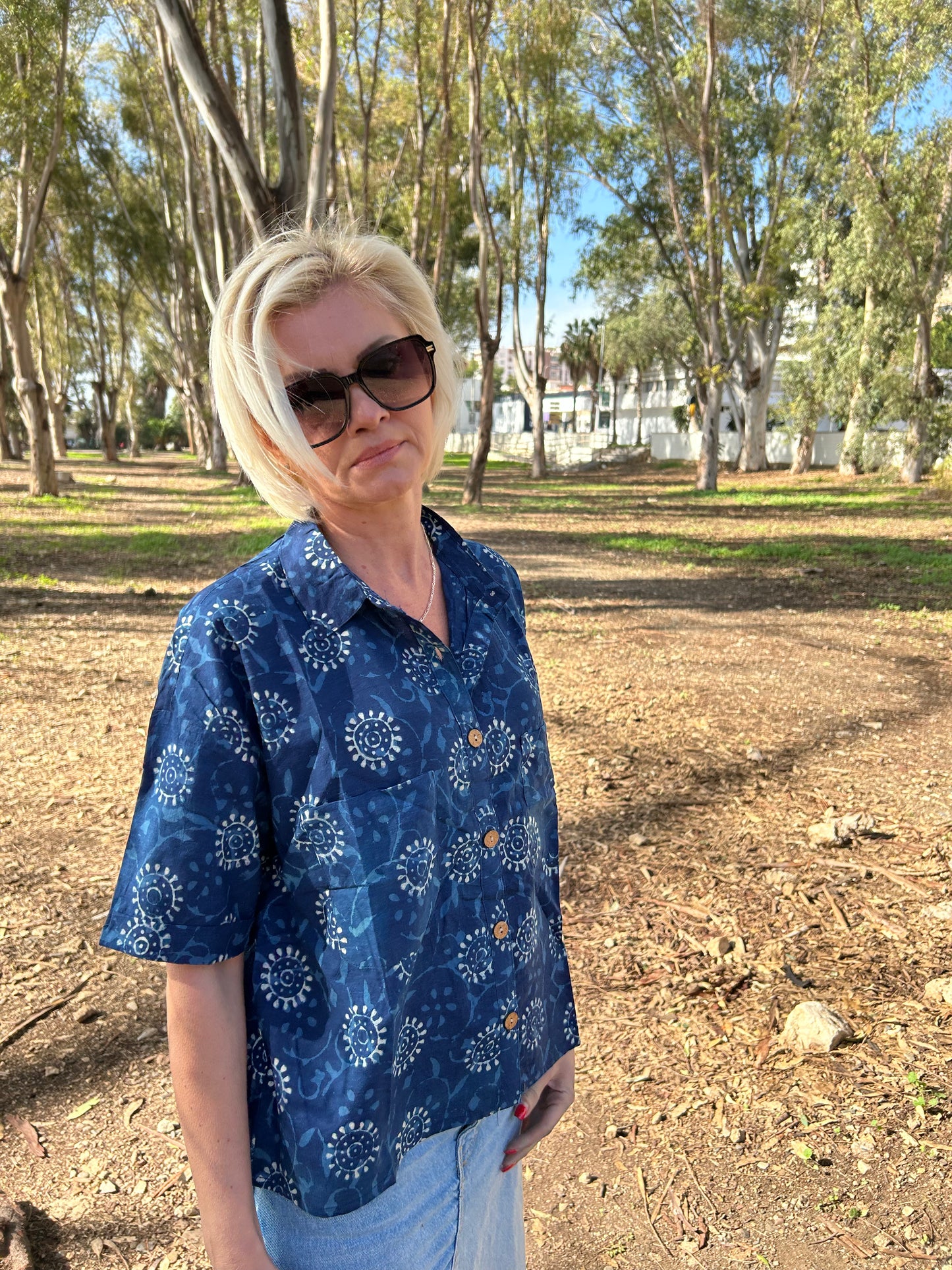 Indigo Organic Cotton crop Shirt