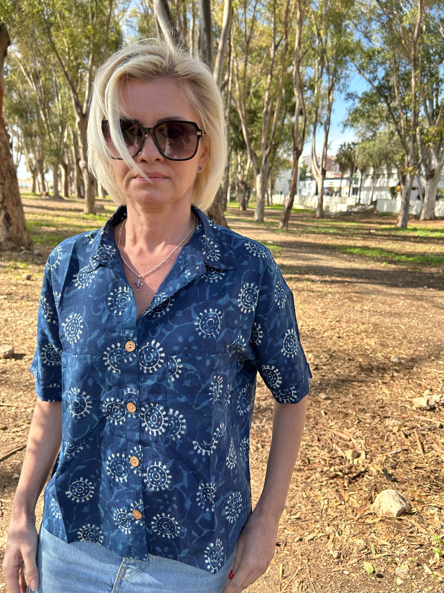 Indigo Organic Cotton crop Shirt