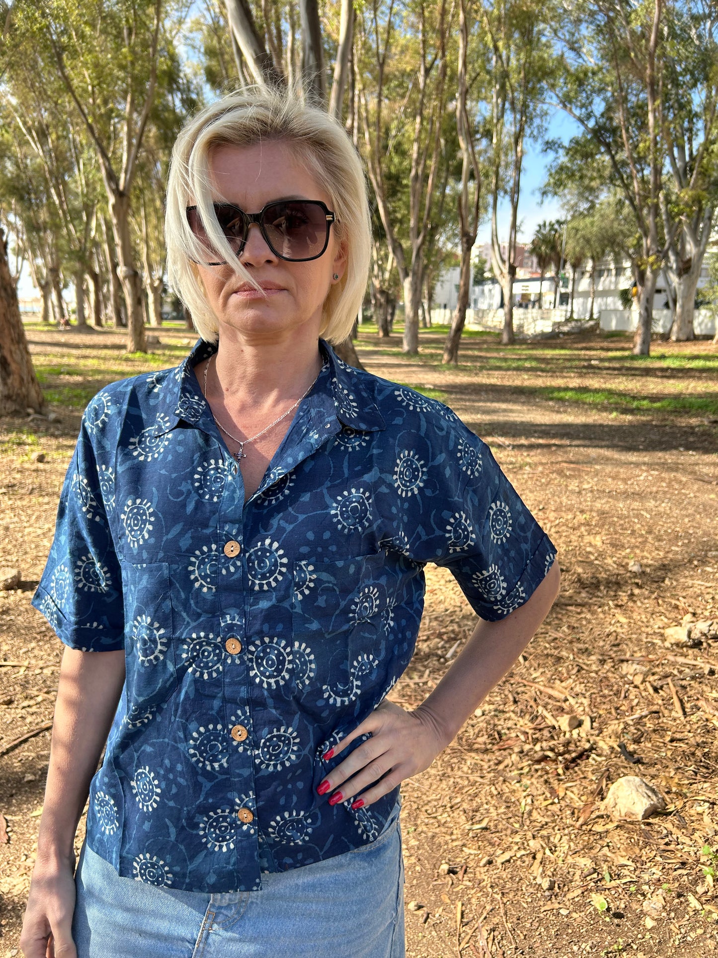 Indigo Organic Cotton crop Shirt