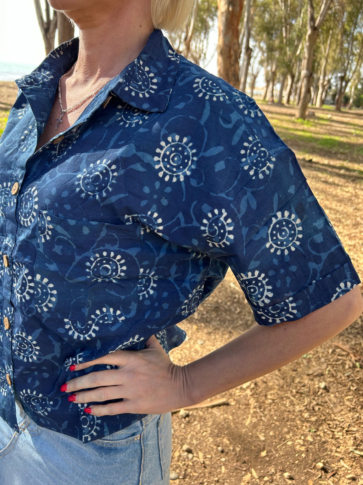 Indigo Organic Cotton crop Shirt