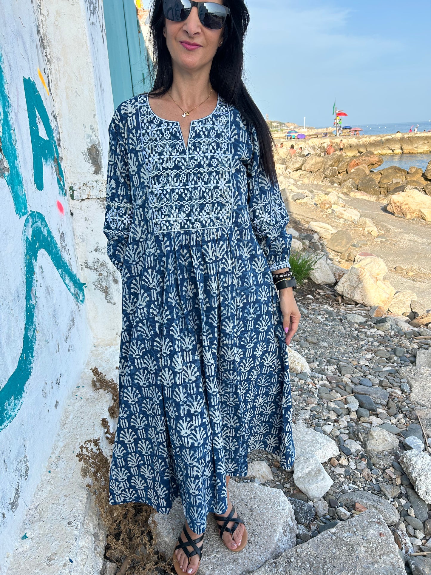 Organic embroidered dress