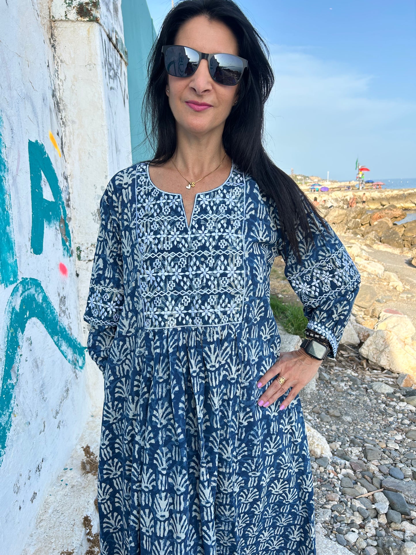 Organic embroidered dress