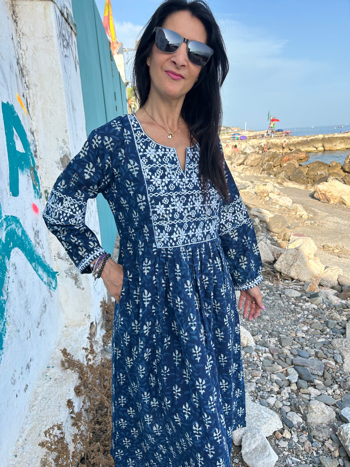 Organic embroidered dress