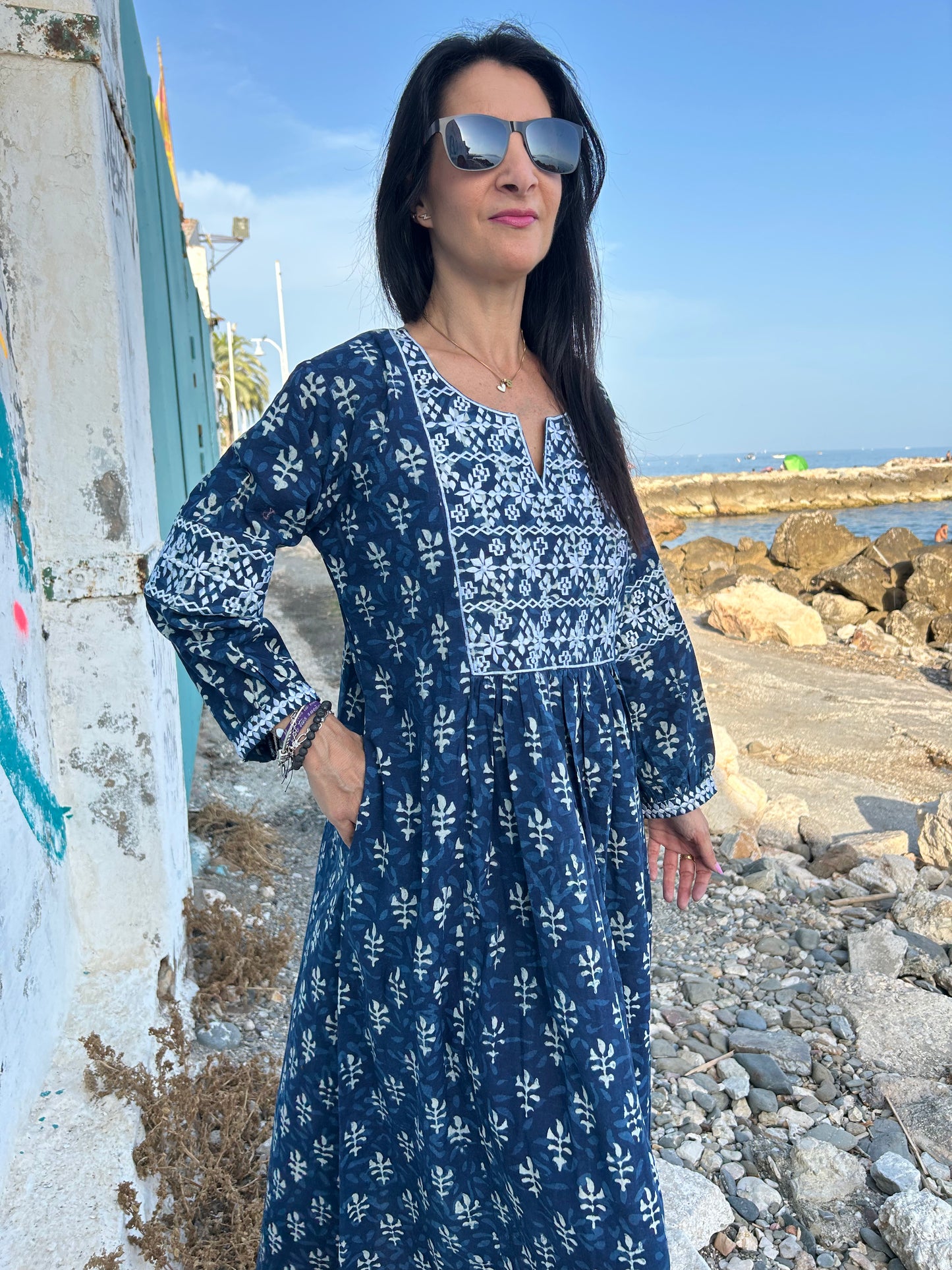 Organic embroidered dress