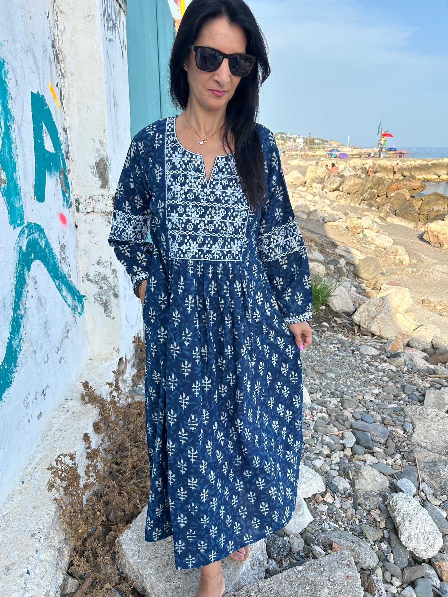 Organic embroidered dress