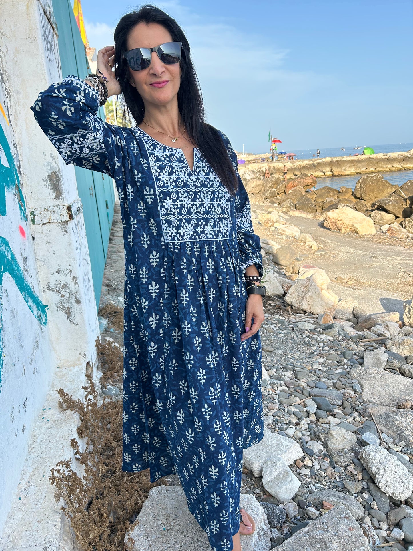 Organic embroidered dress