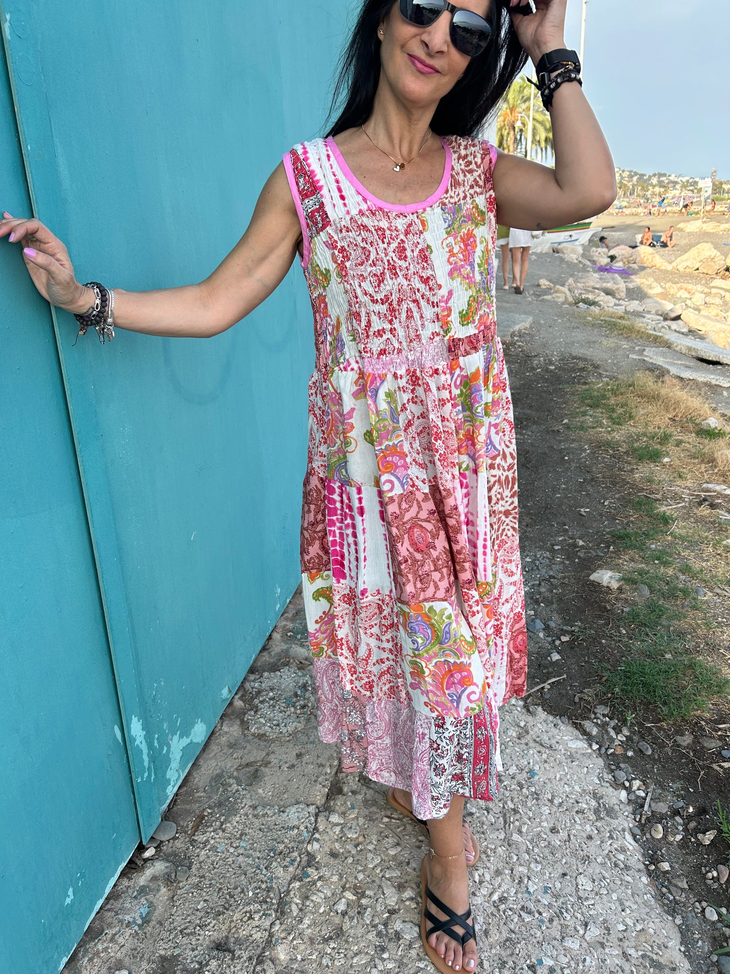 patchwork rayon dress