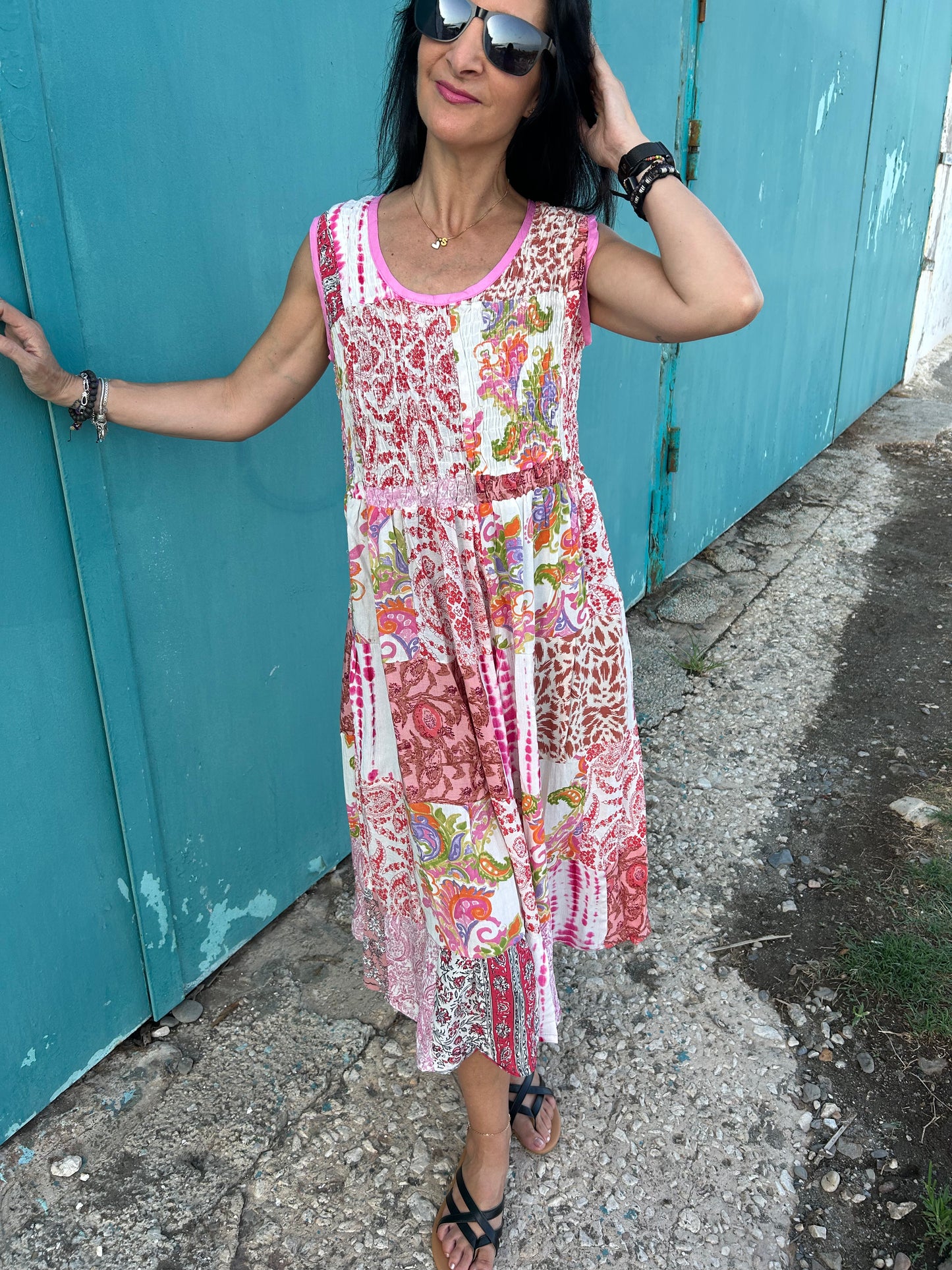patchwork rayon dress