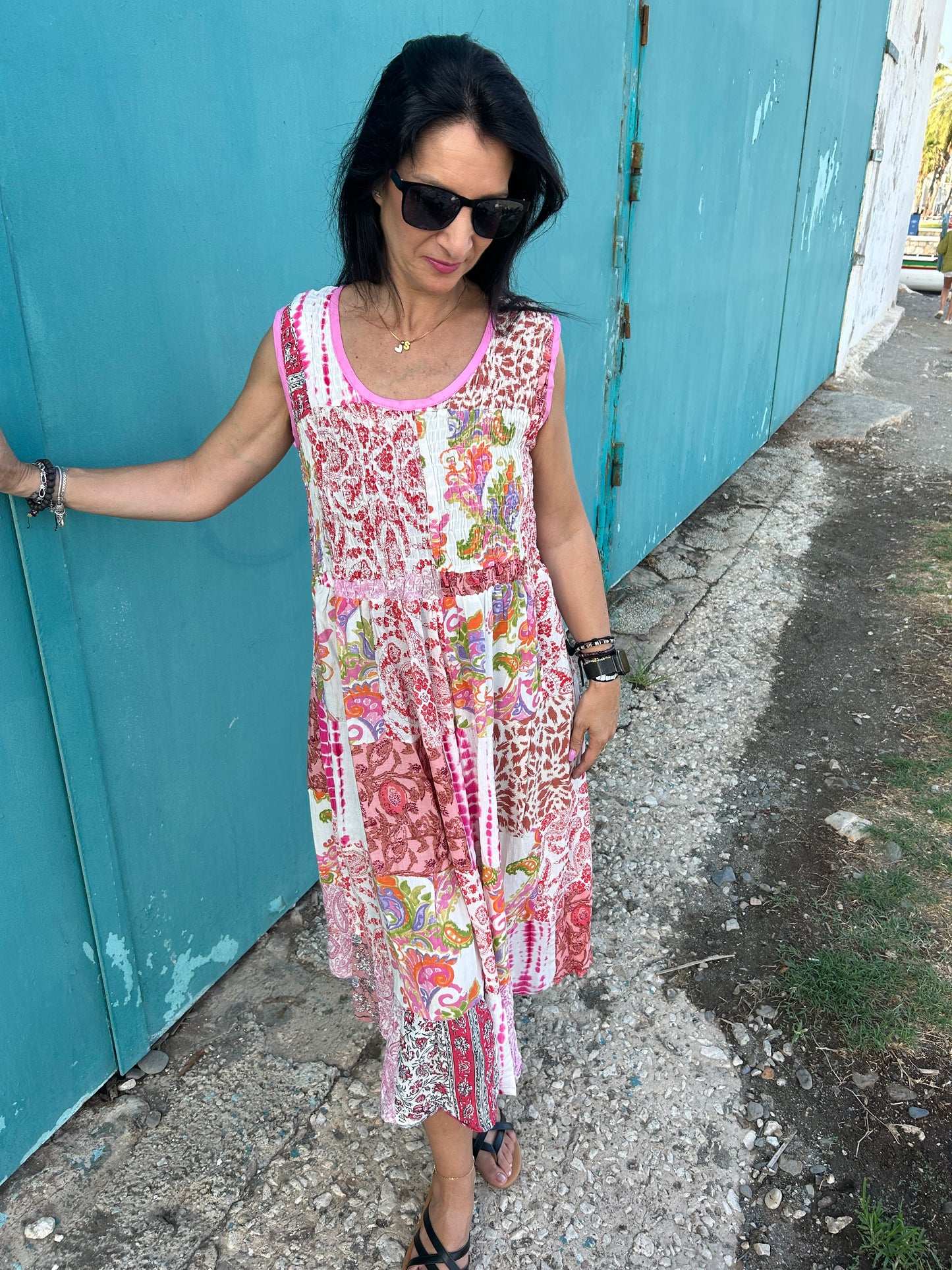 patchwork rayon dress