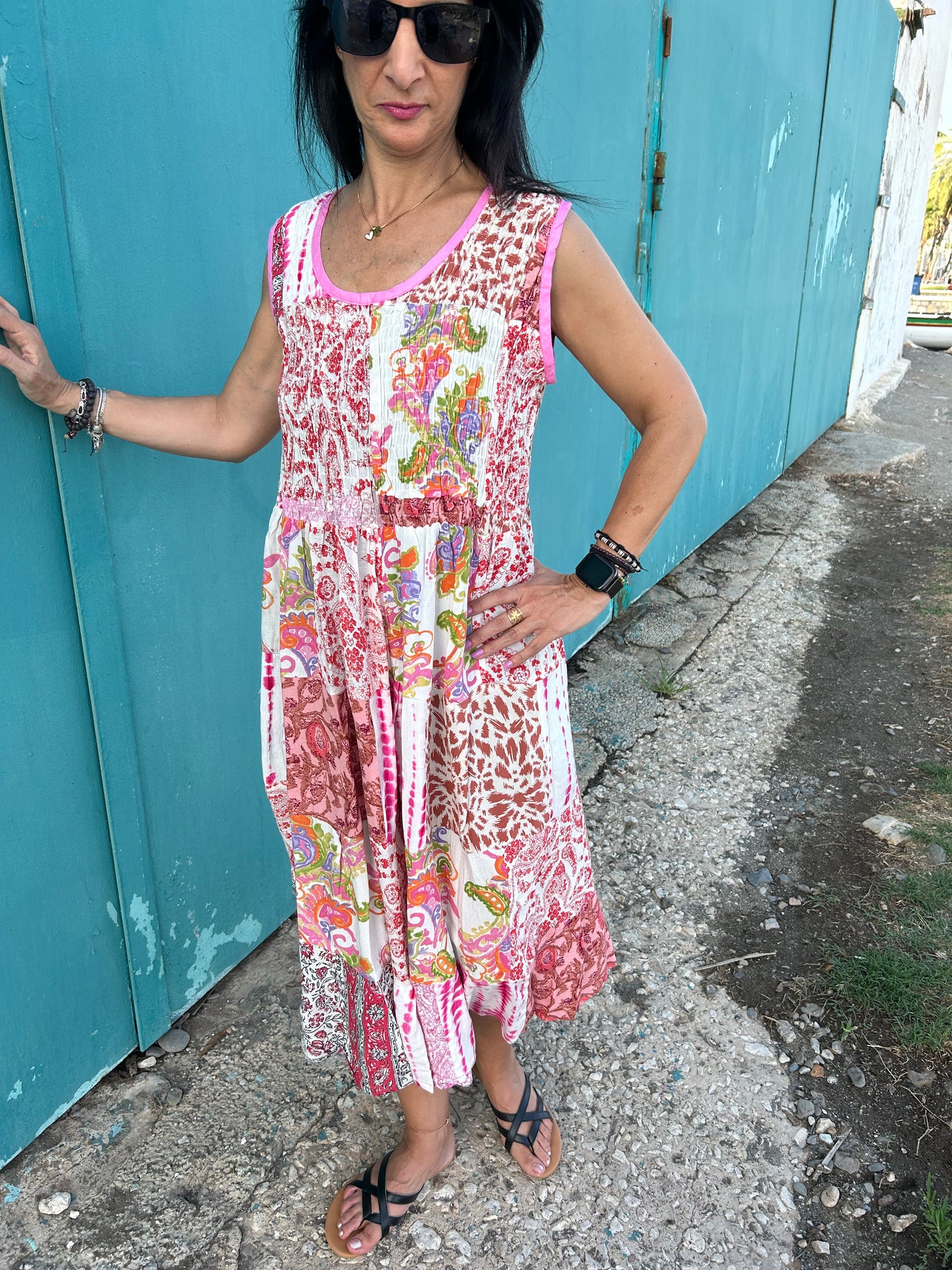 patchwork rayon dress