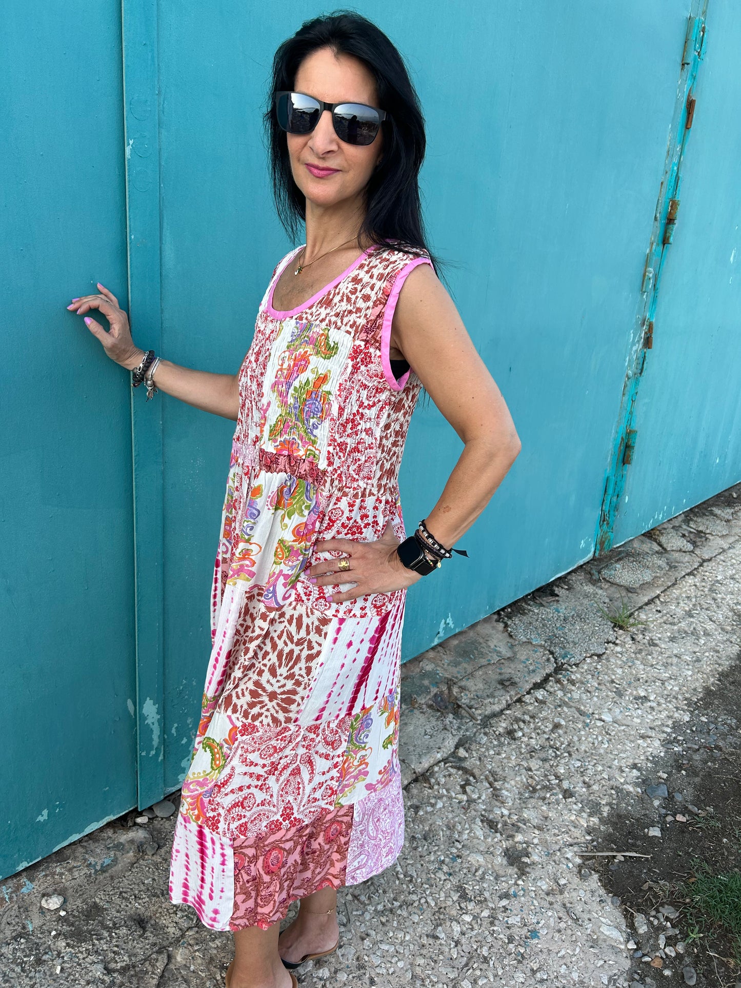 patchwork rayon dress