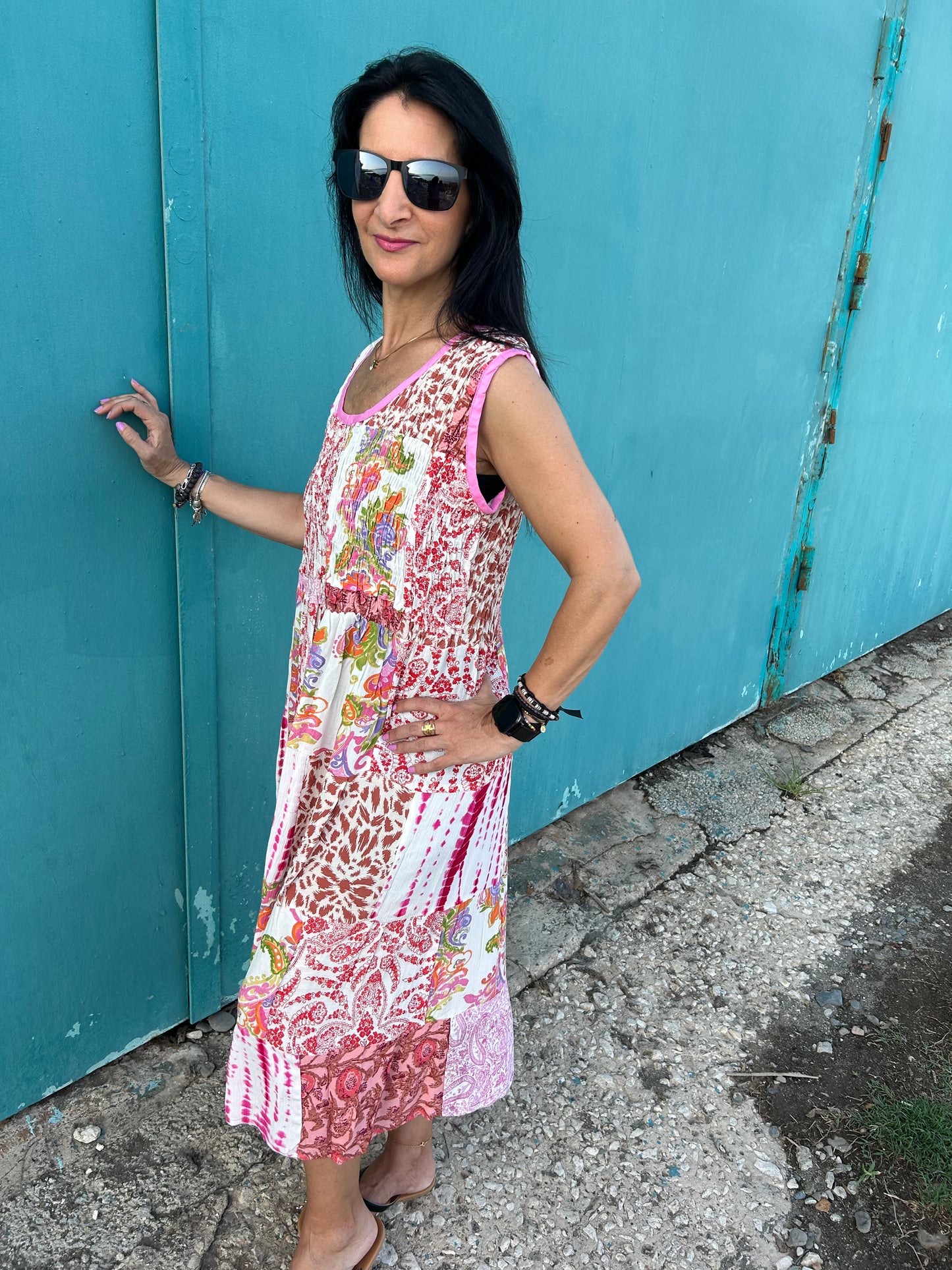 patchwork rayon dress