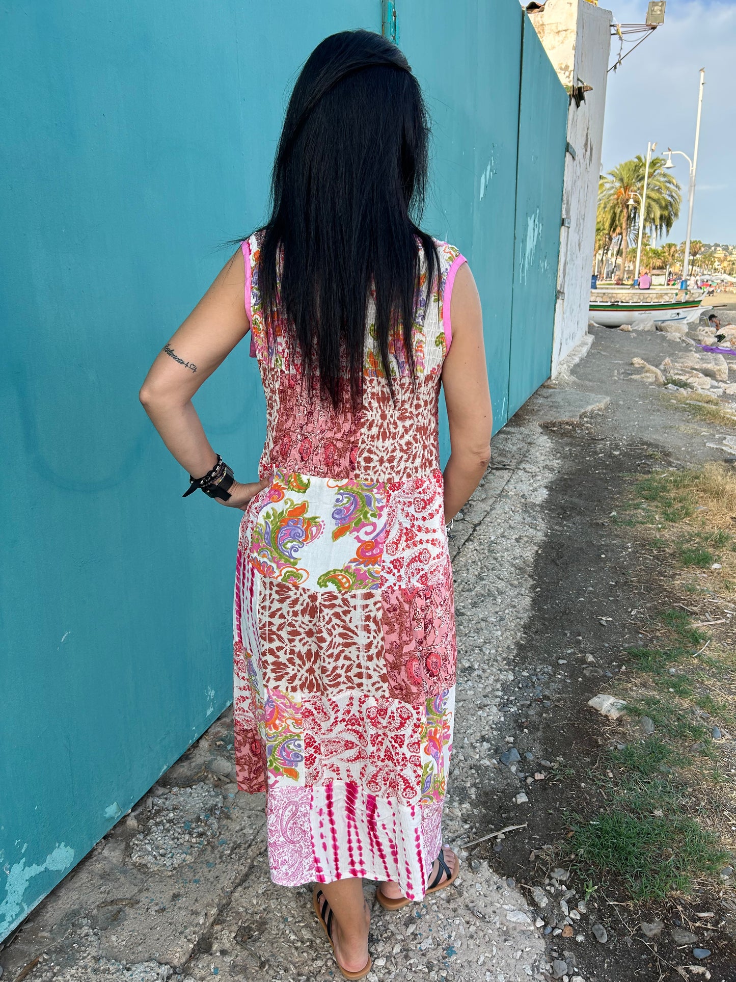 patchwork rayon dress