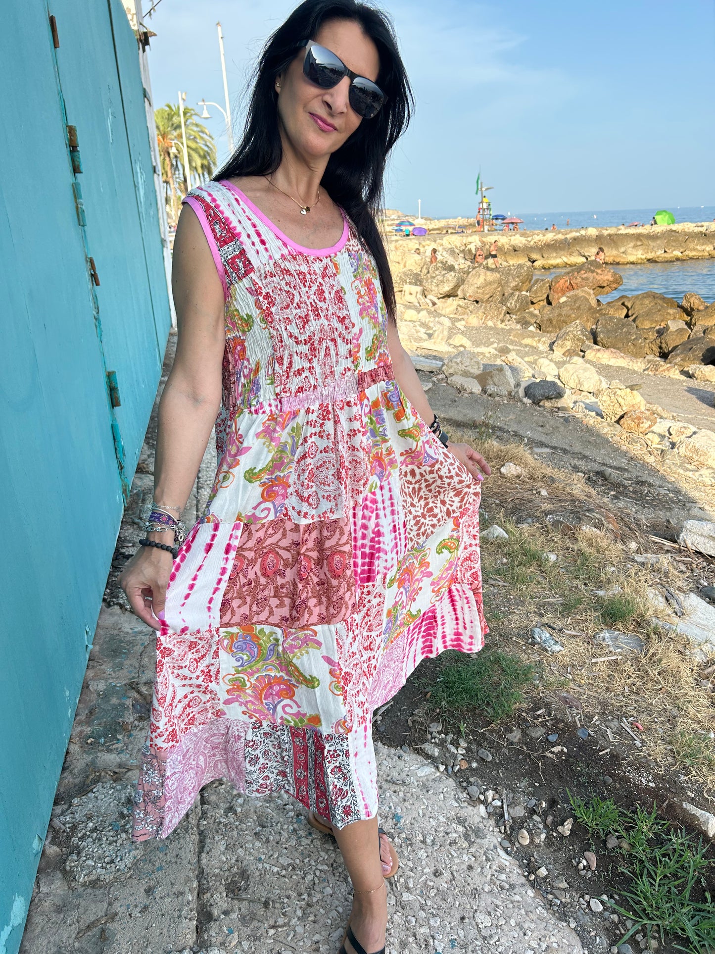 patchwork rayon dress