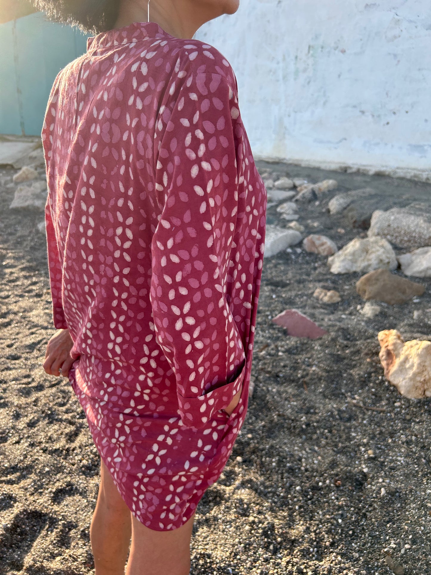 Pink Criss Cross Cotton button down shirt