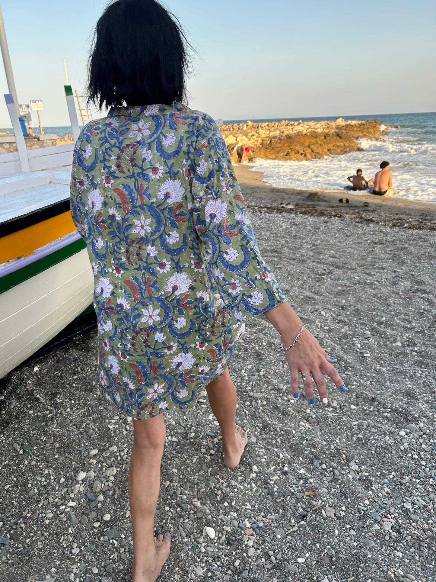 Green Floral Garden button down shirt