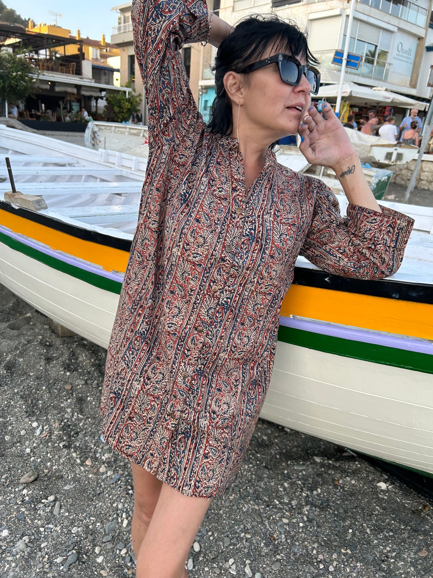 Madre Terra button down cotton tunic