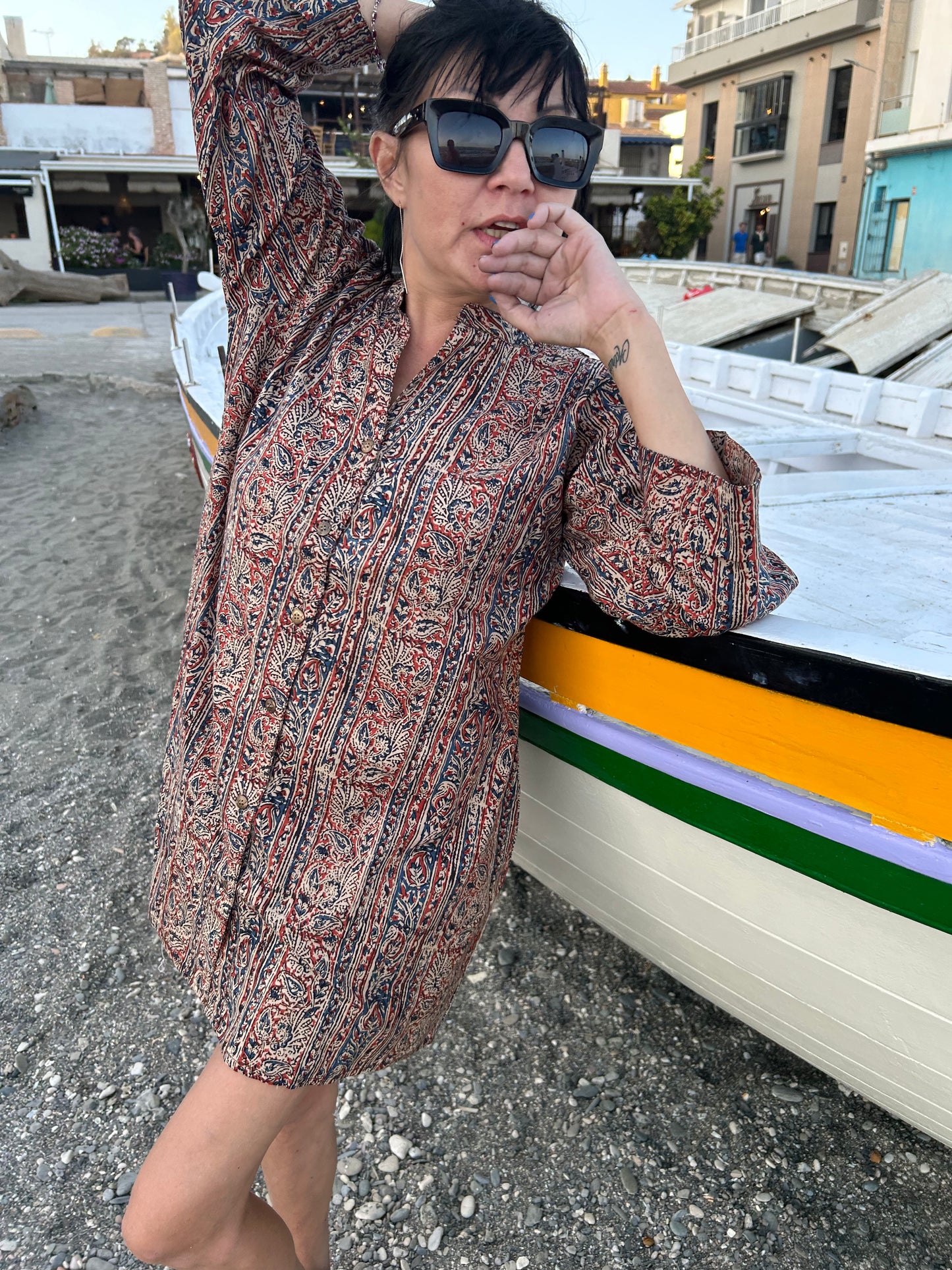 Madre Terra button down cotton tunic