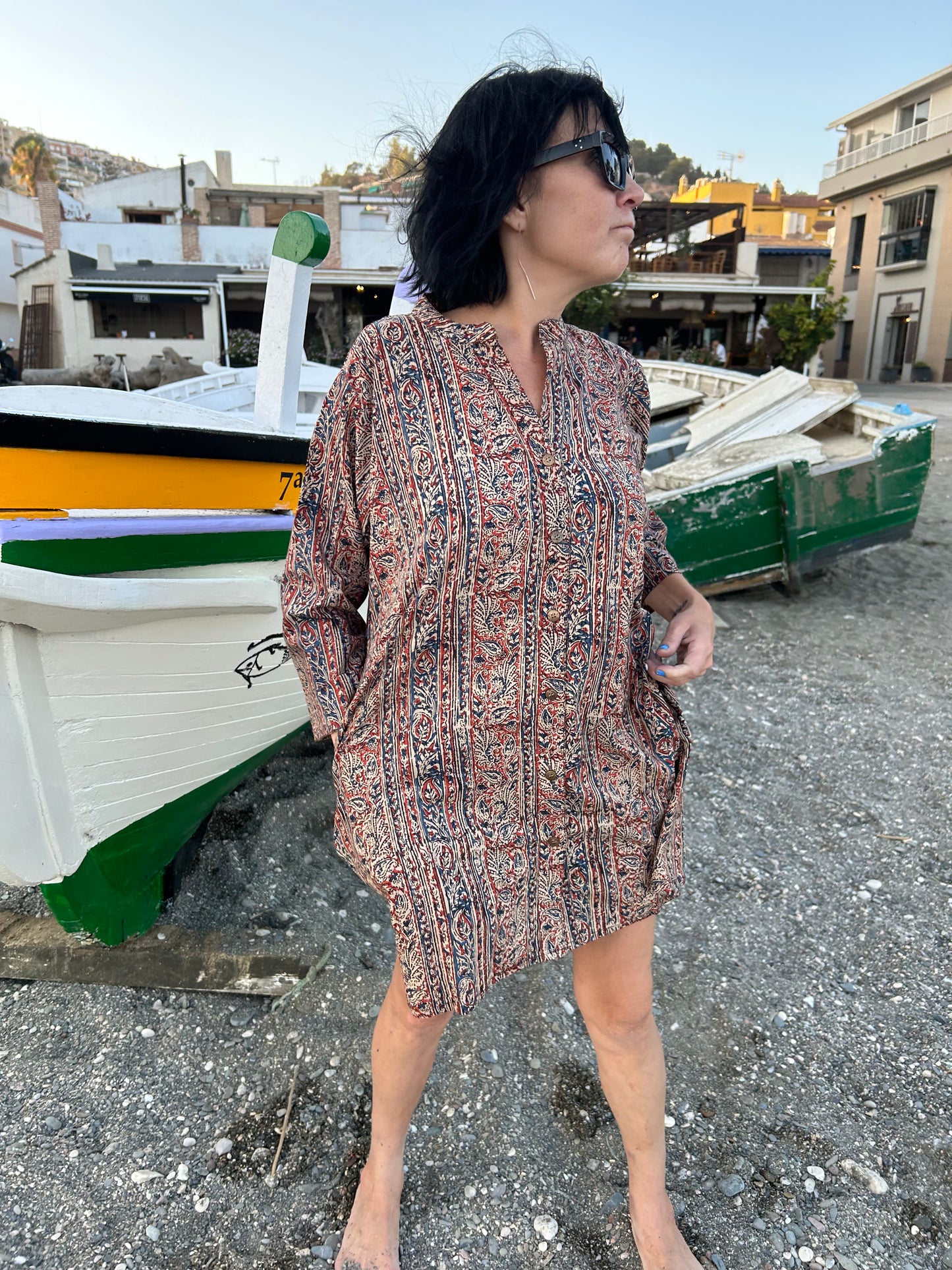 Madre Terra button down cotton tunic