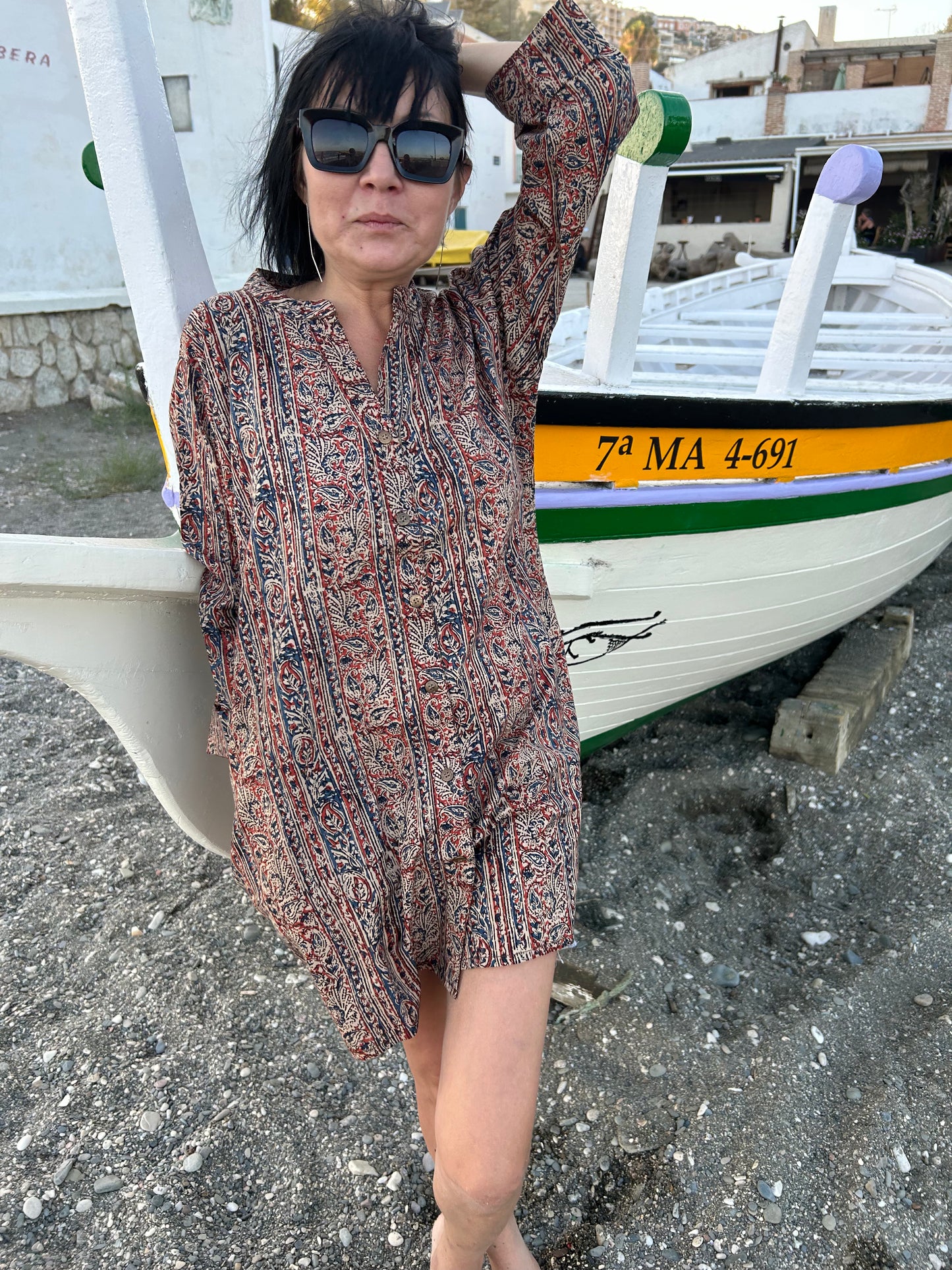 Madre Terra button down cotton tunic