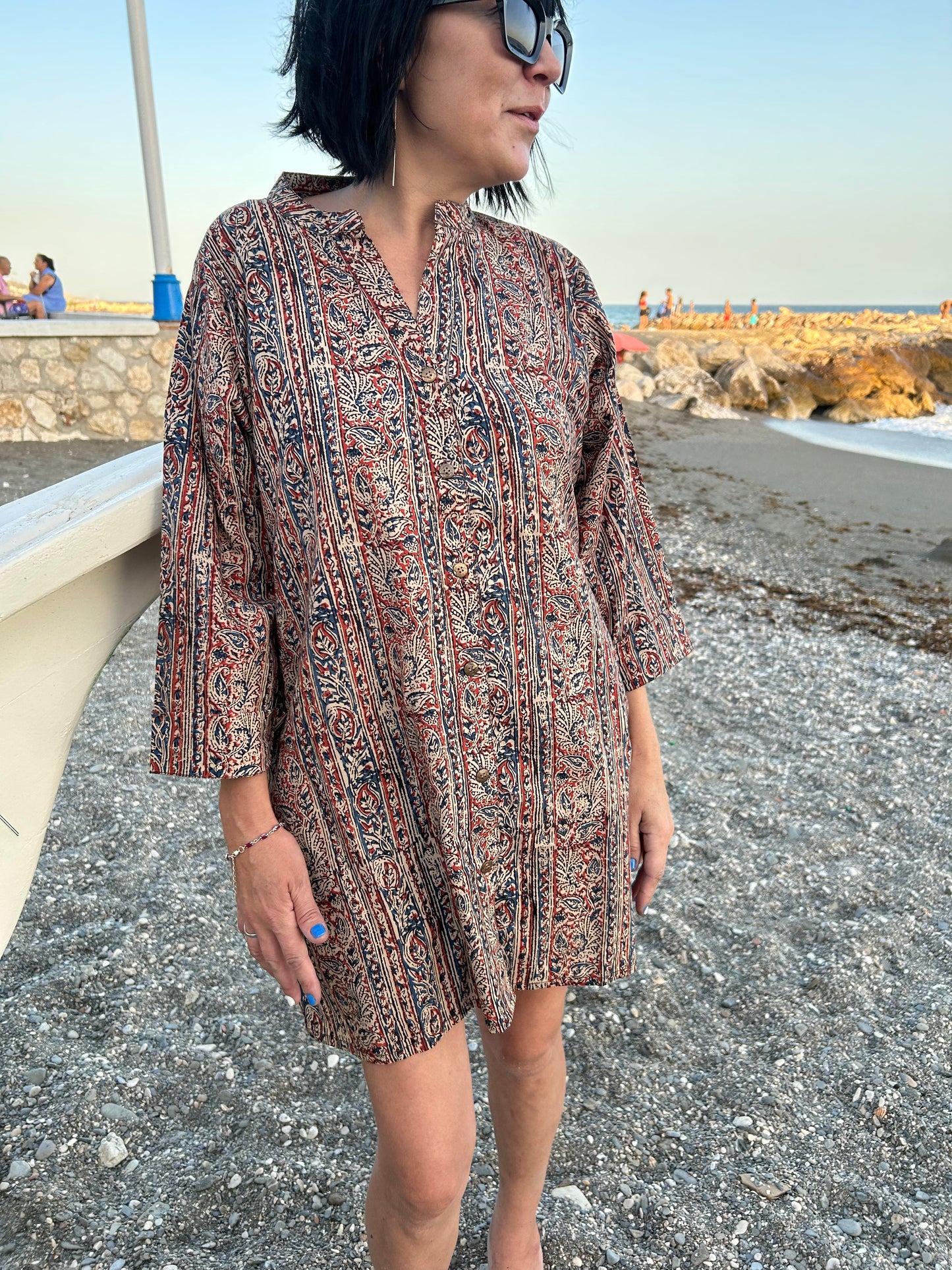 Madre Terra button down cotton tunic