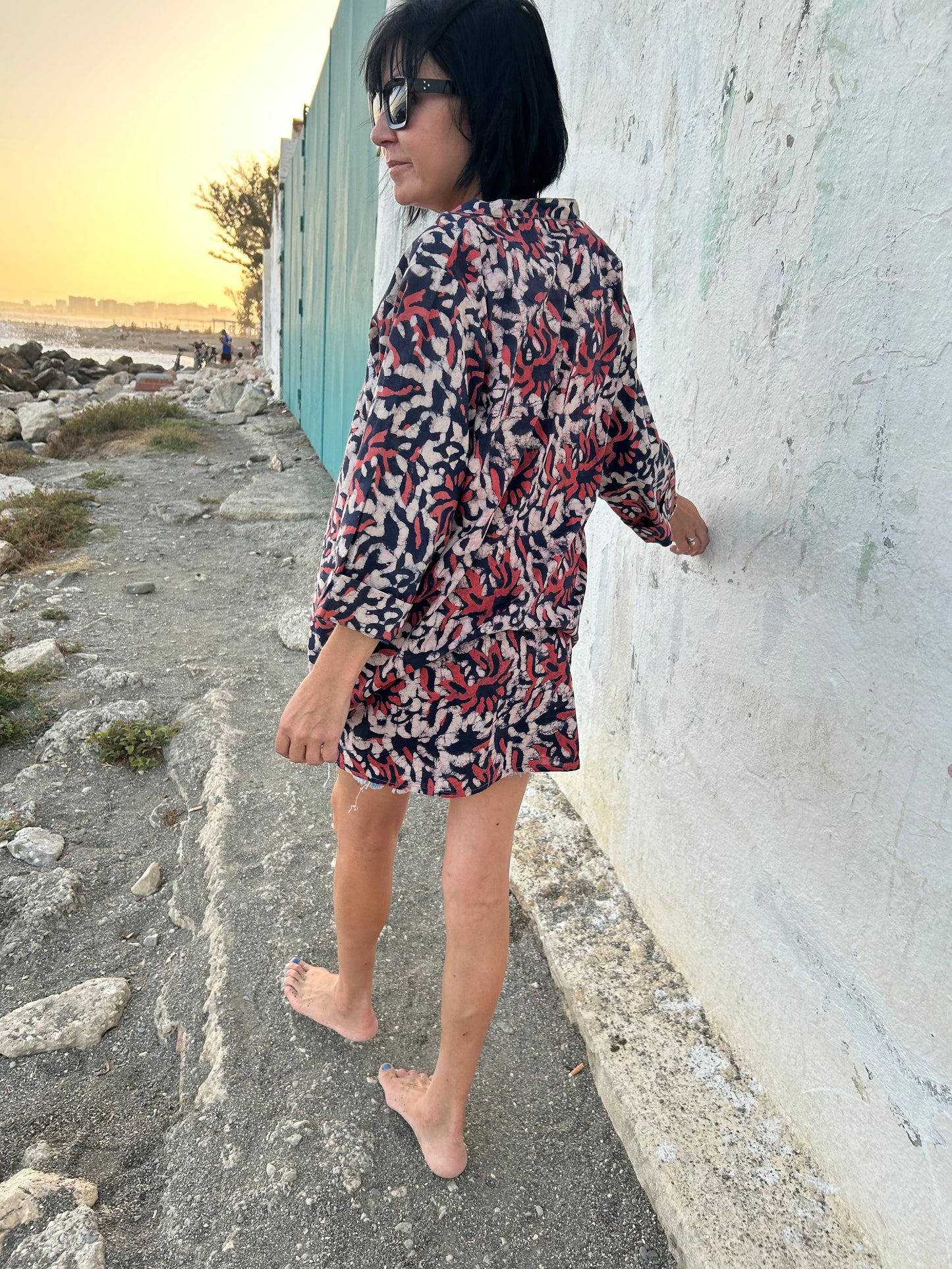 Flor garden button down cotton shirt