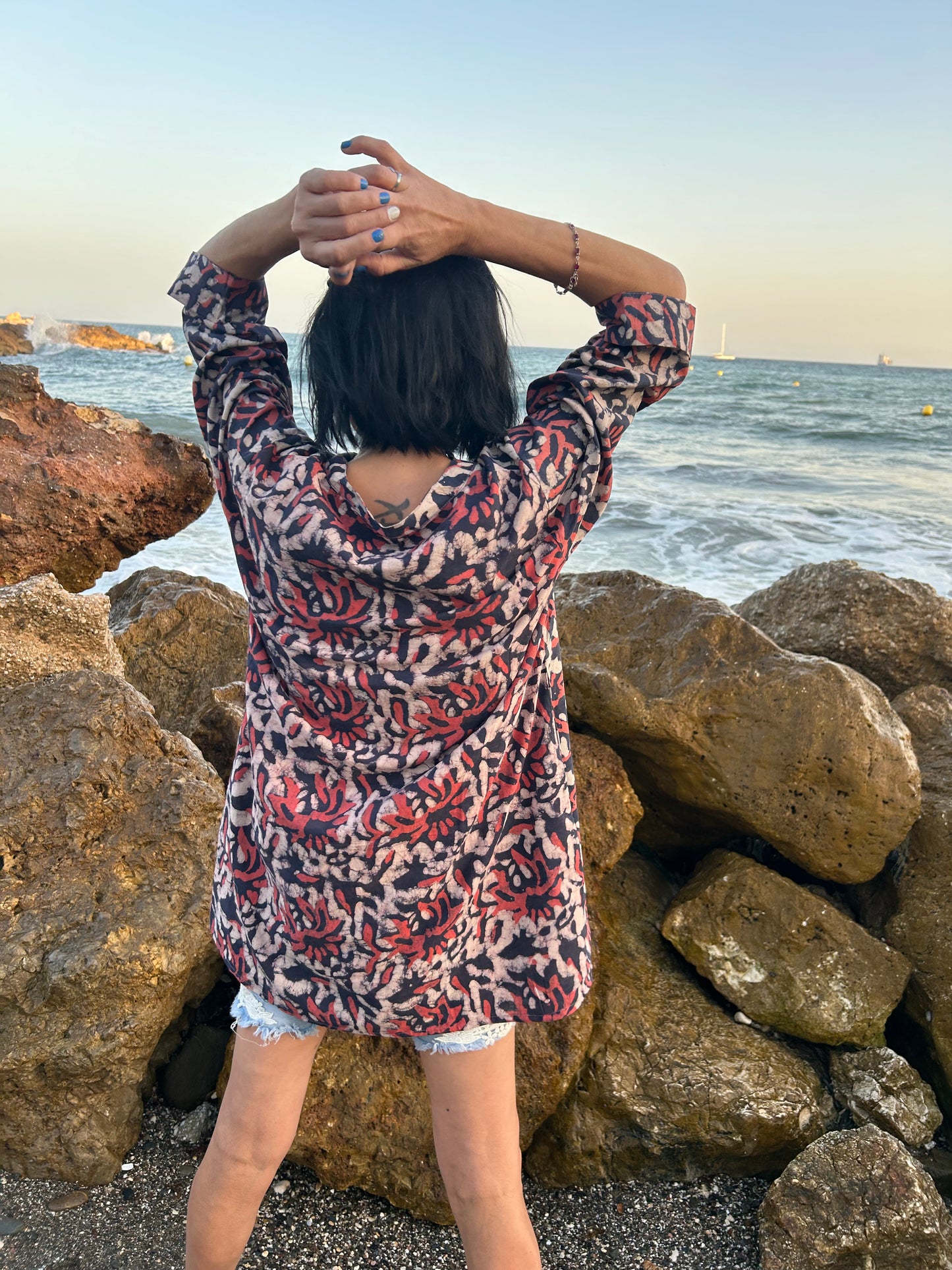 Flor garden button down cotton shirt