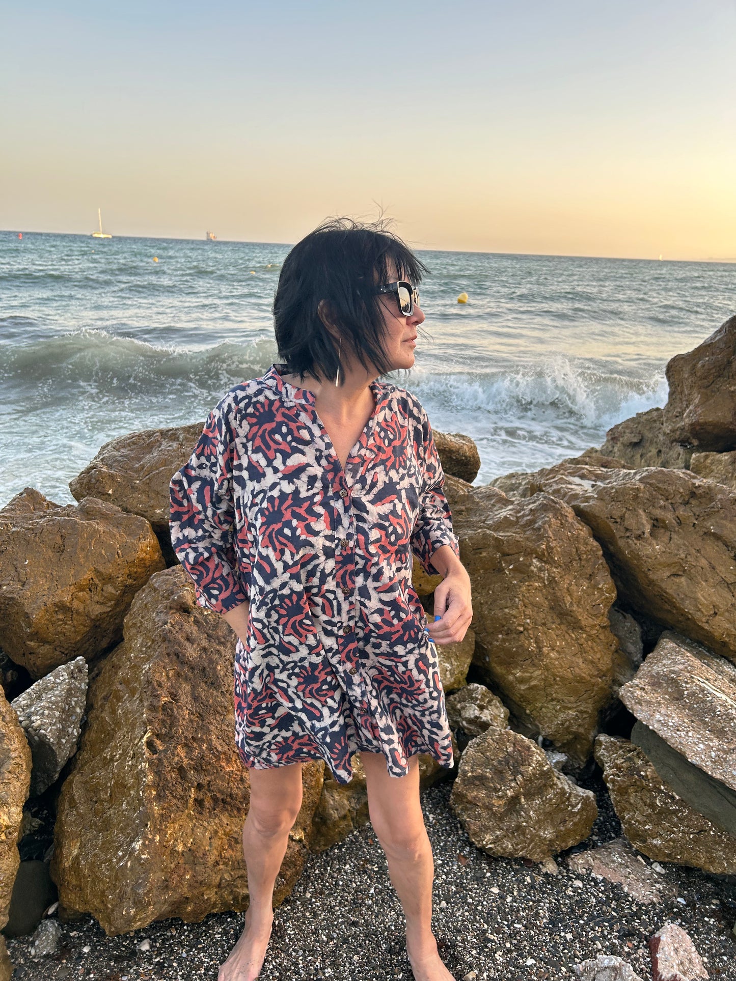 Flor garden button down cotton shirt