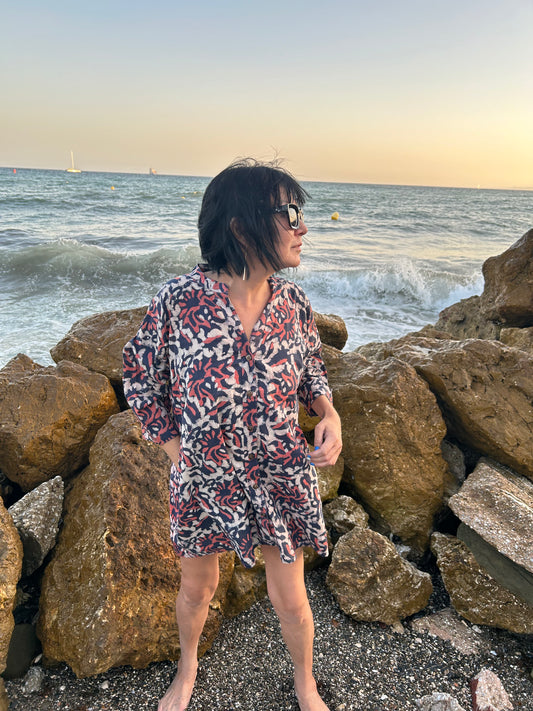 Flor garden button down cotton shirt