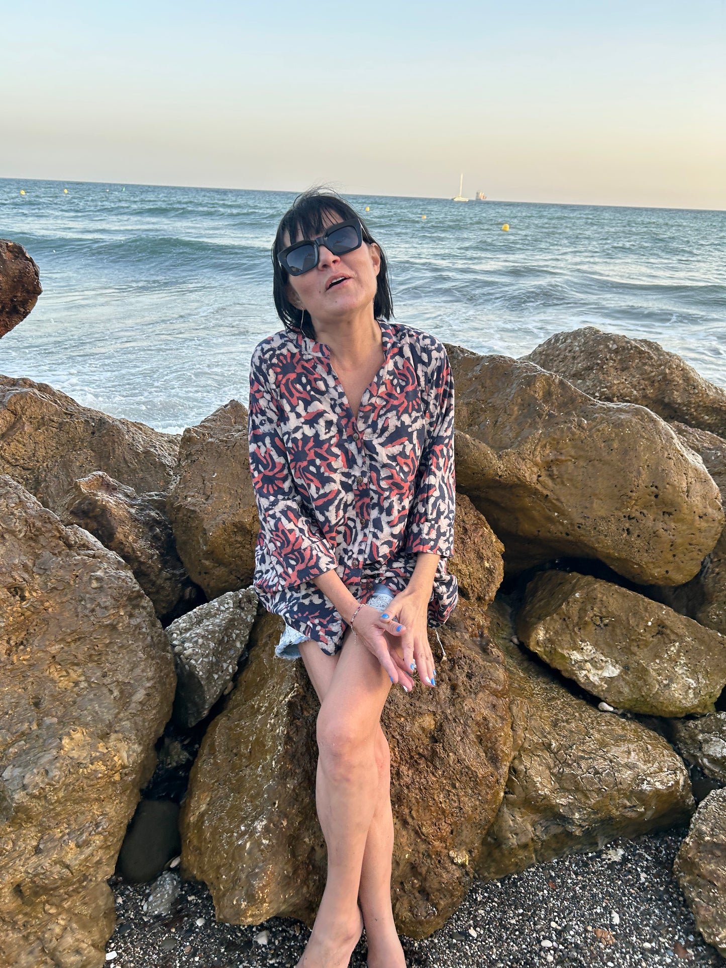 Flor garden button down cotton shirt