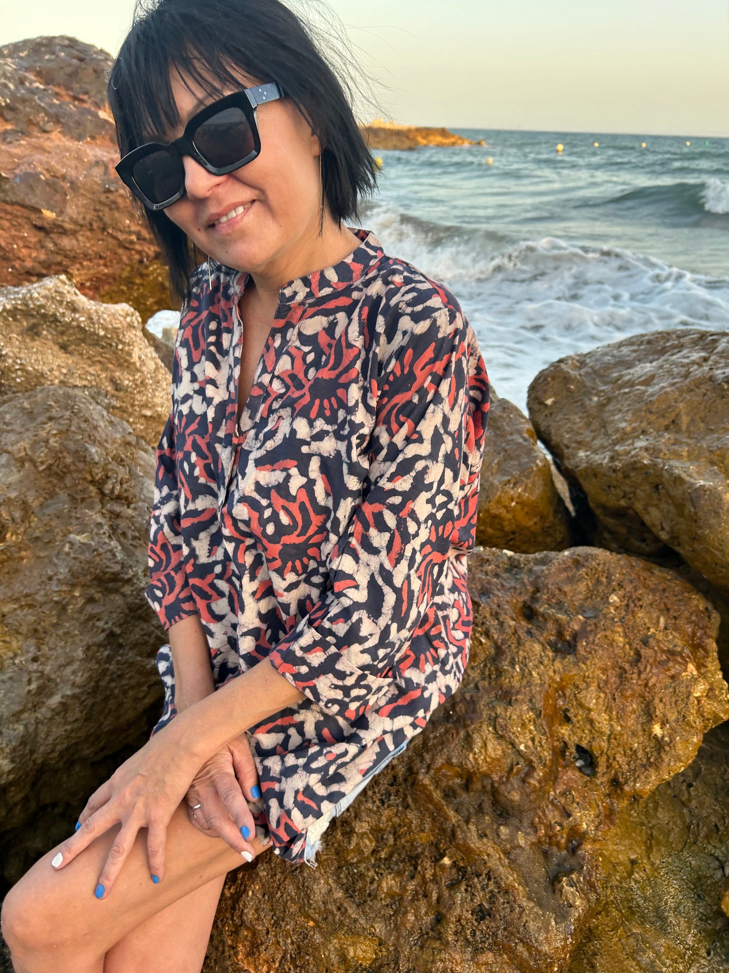 Flor garden button down cotton shirt