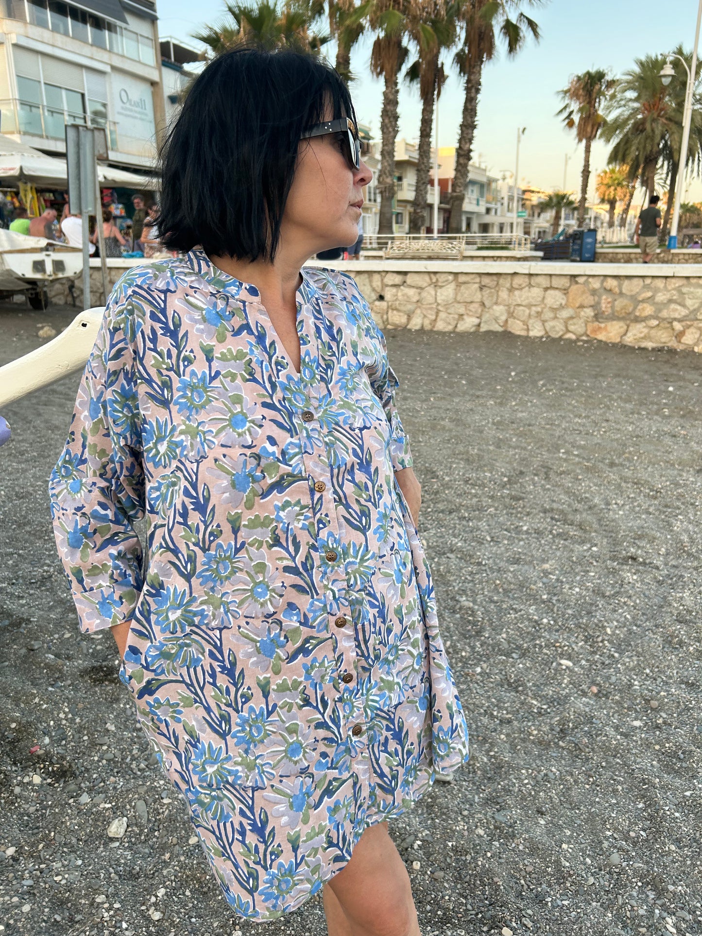 floral garden button down cotton shirt