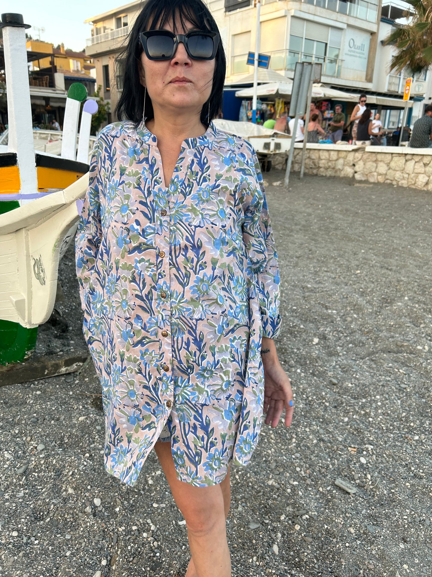 floral garden button down cotton shirt