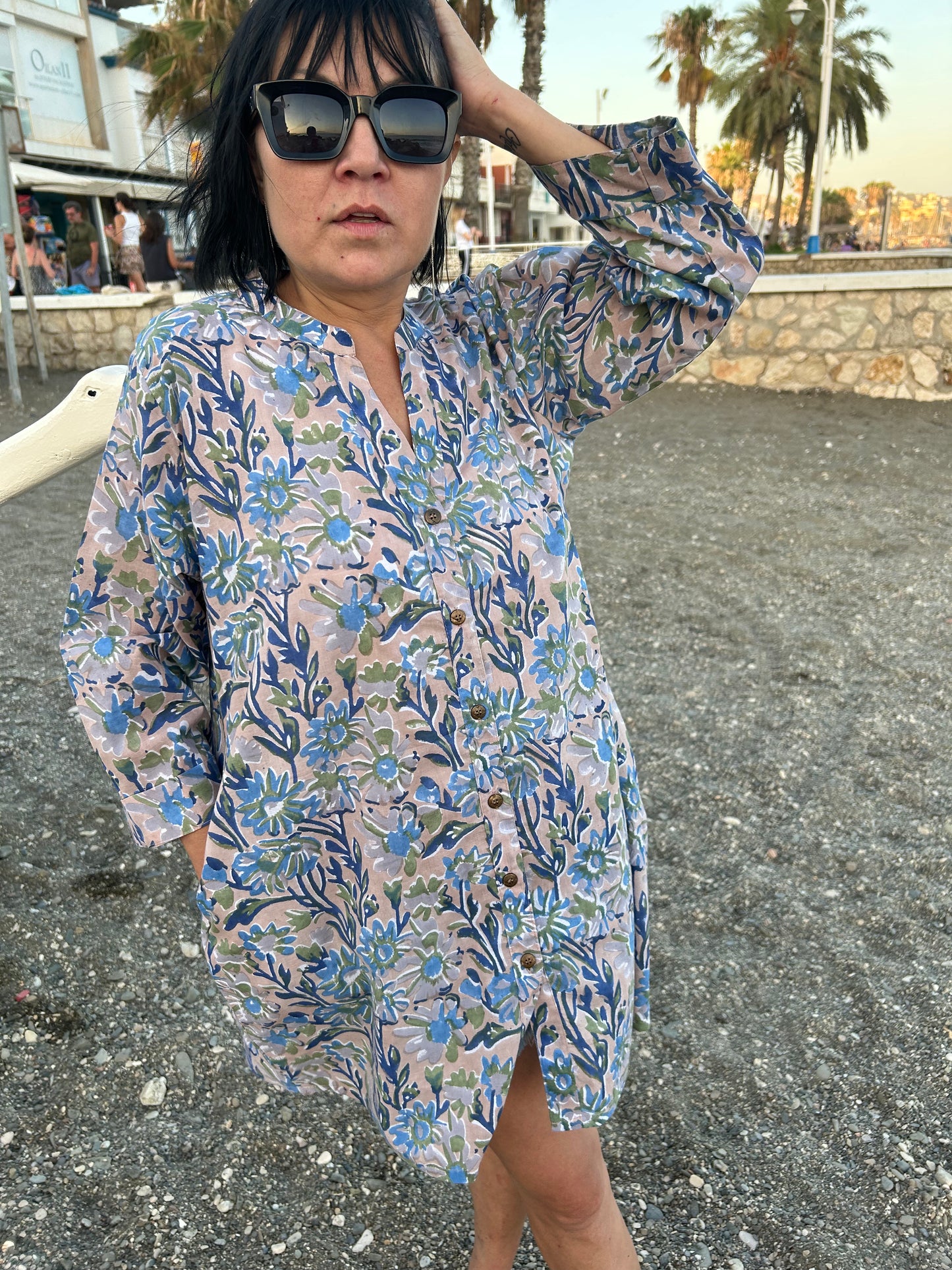 floral garden button down cotton shirt