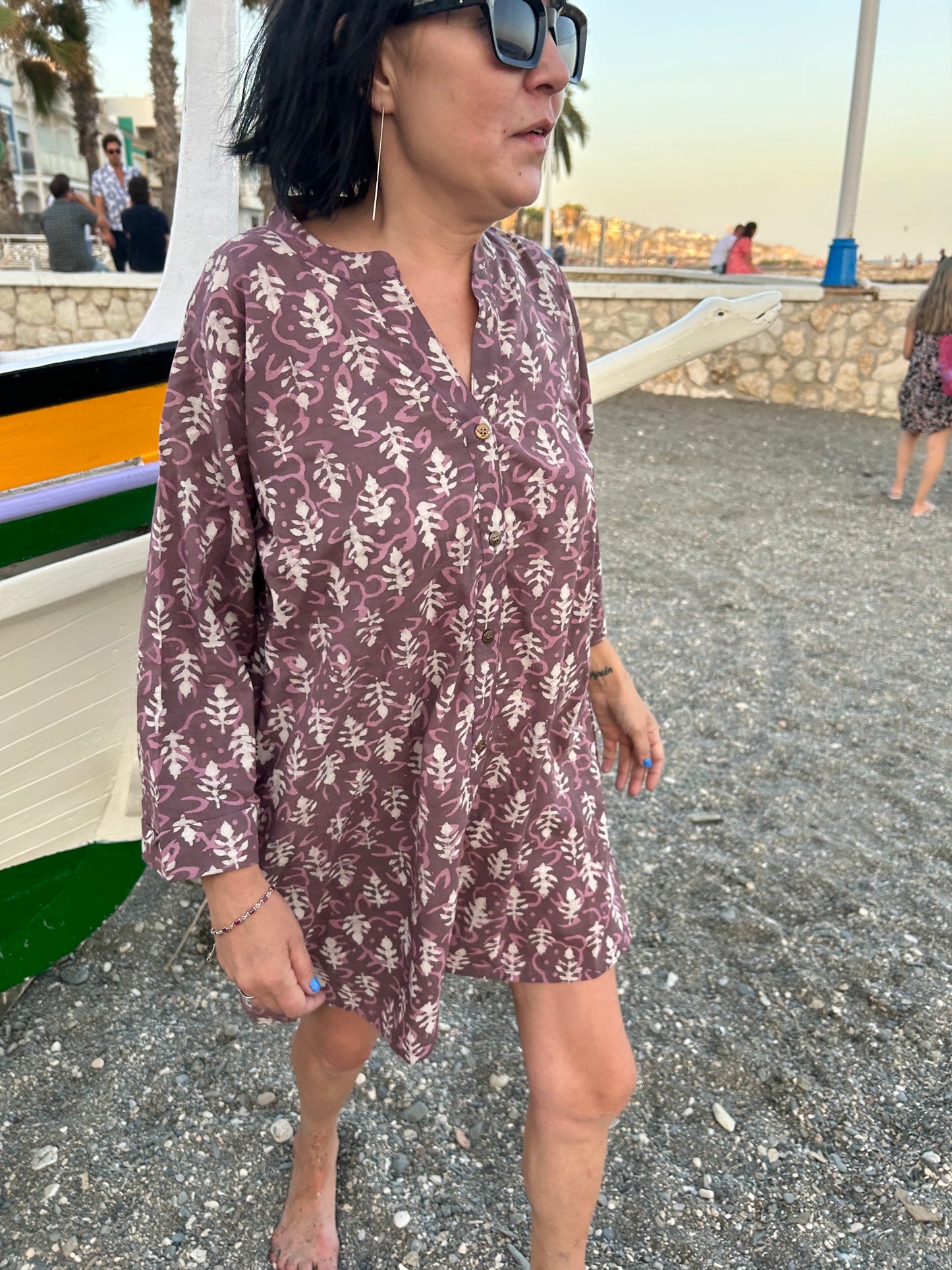 Pink Cotton button down tunic