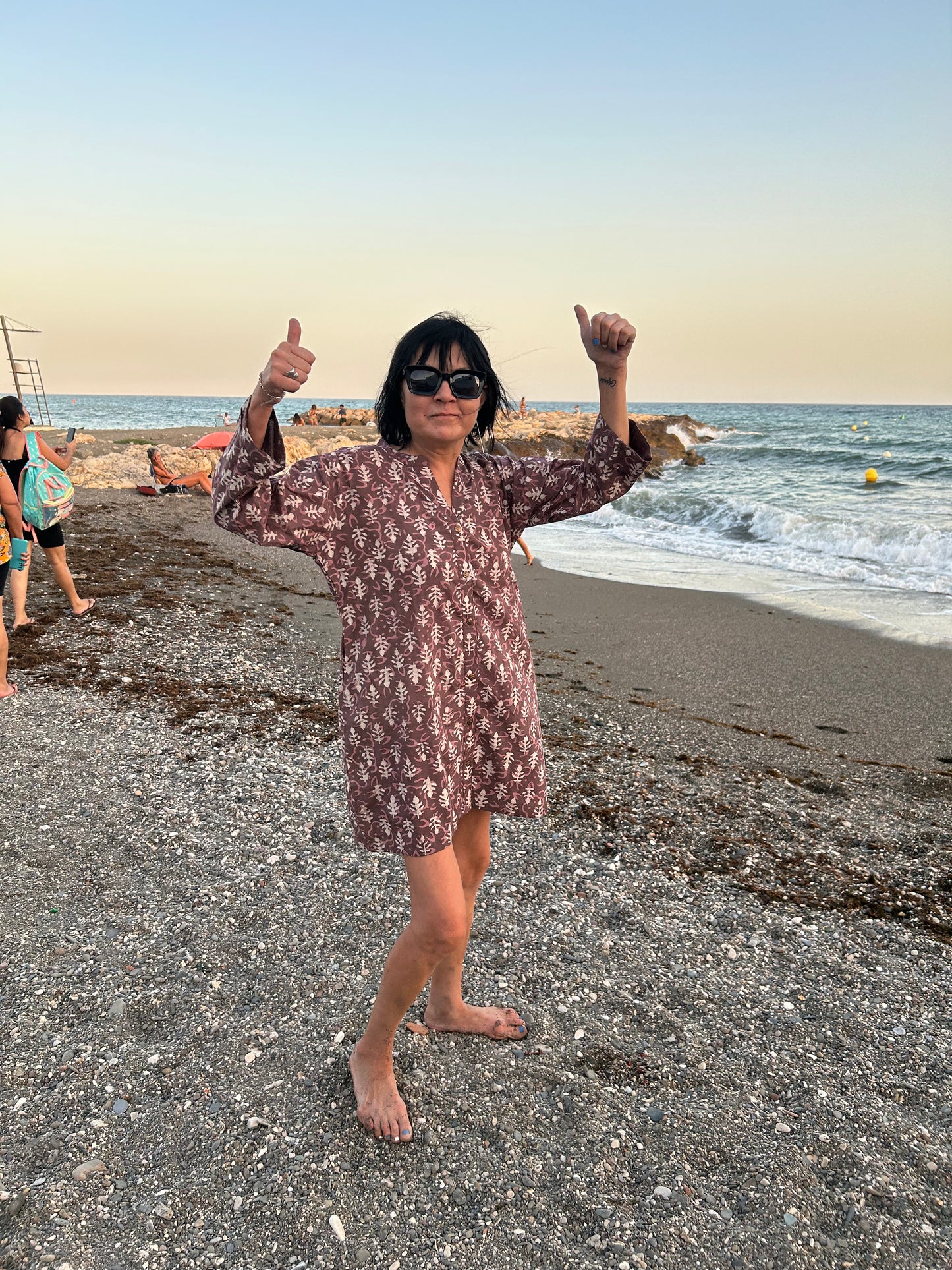 Pink Cotton button down tunic